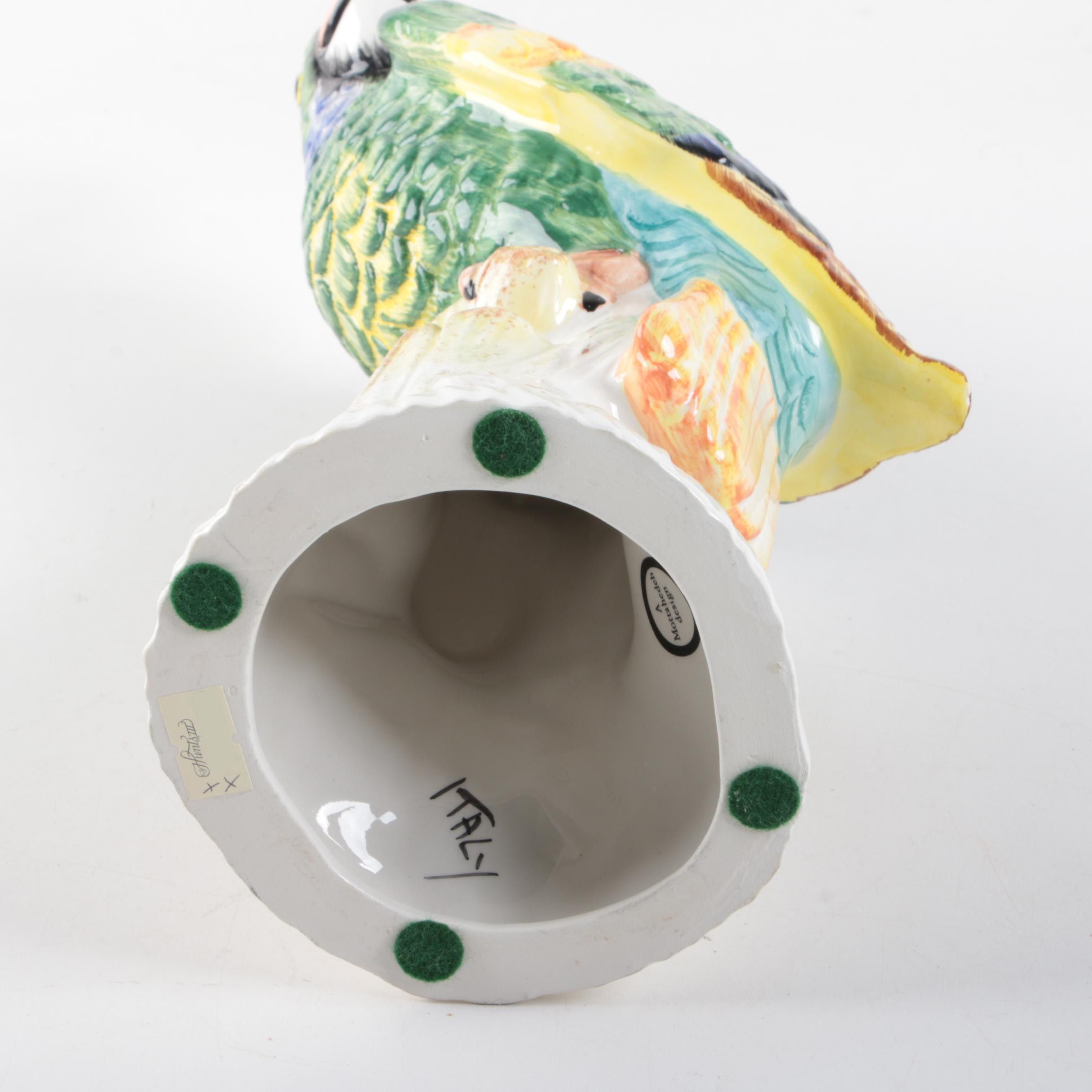Mottahedeh Design Italian Ceramic Parrot Figurines