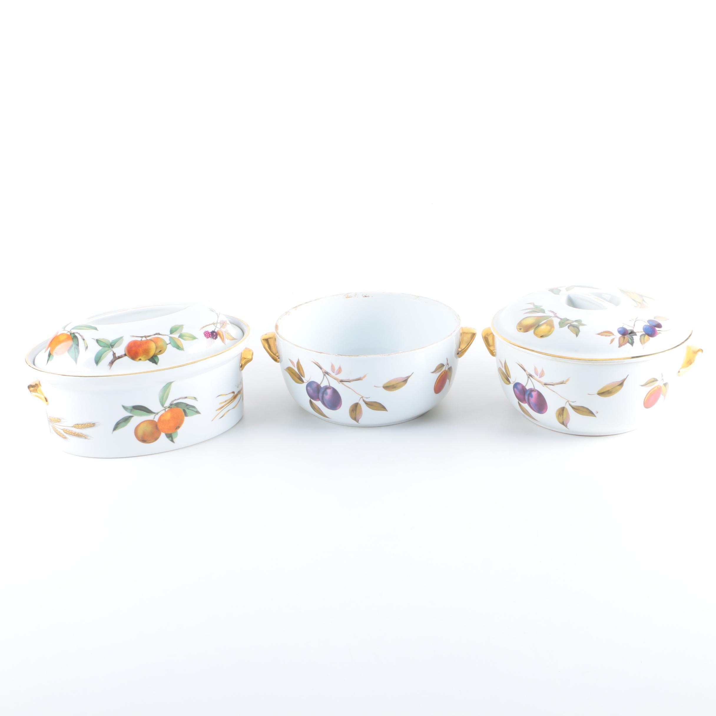 Royal Worcester "Evesham" Porcelain Individual Casseroles