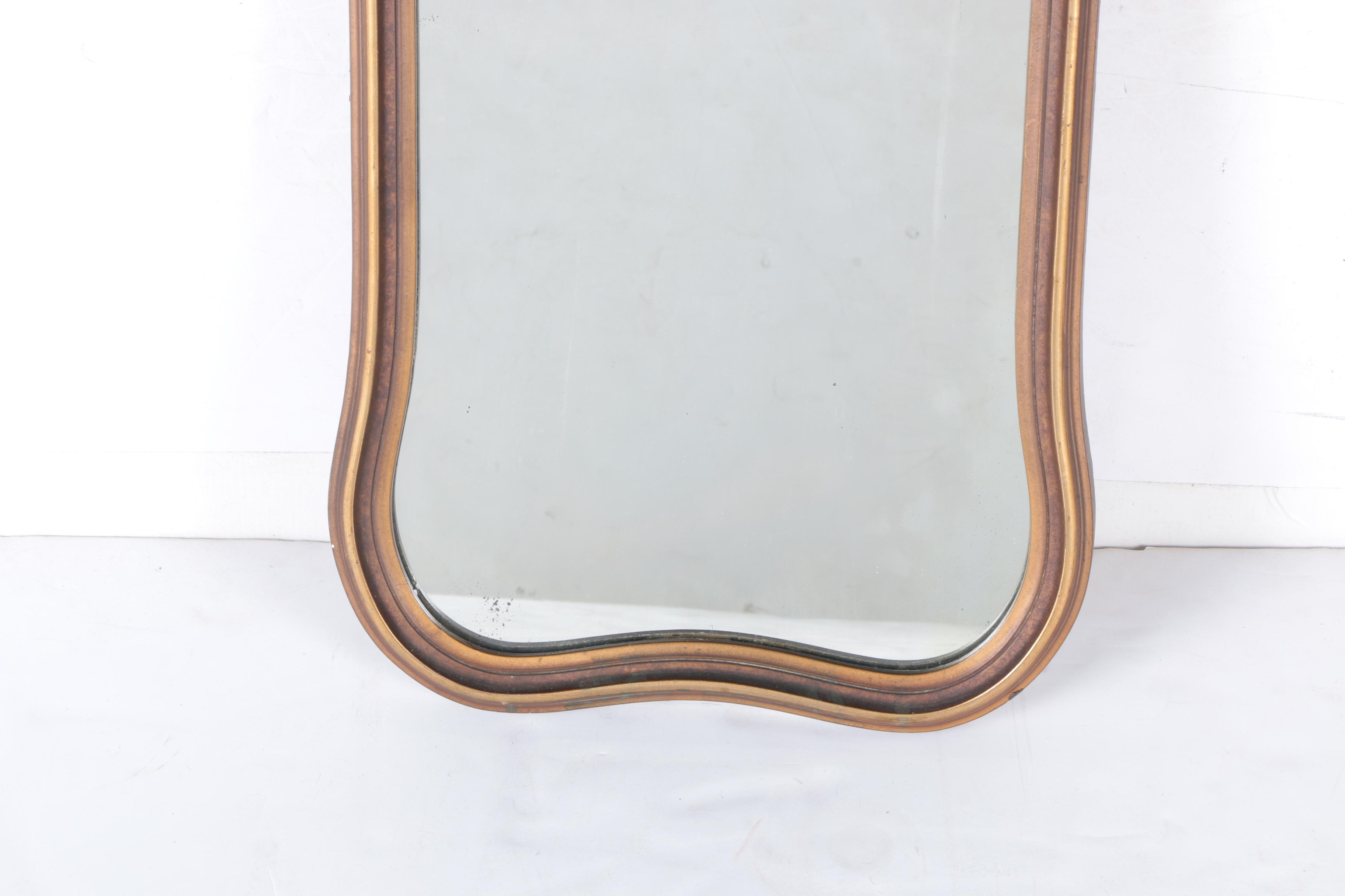 Vintage Ornately Framed Victorian Style Etched Wall Mirror