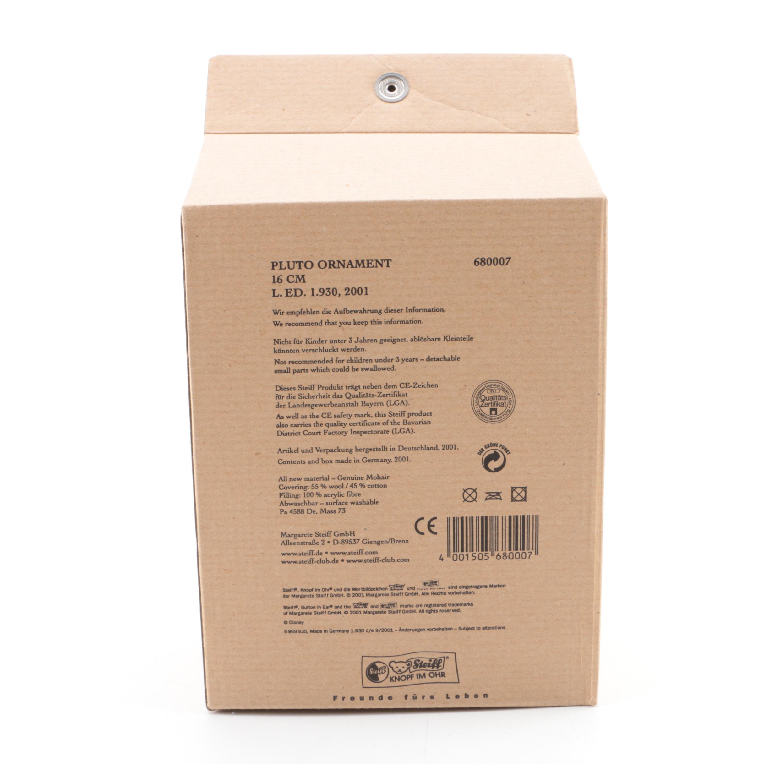 Steiff Plush Disney Christmas Ornaments