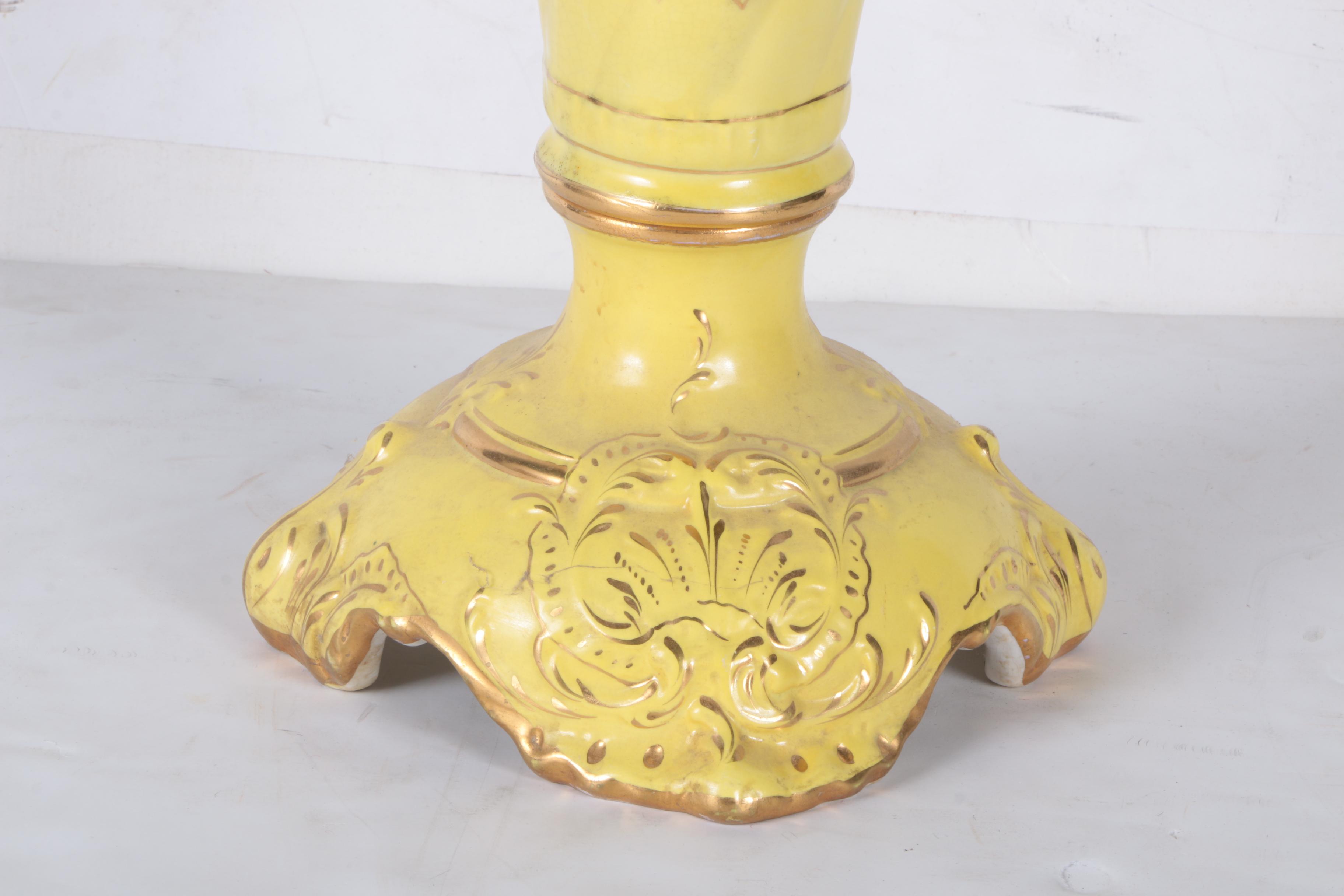 Vintage Sebring Pottery Jardiniere and Pedestal