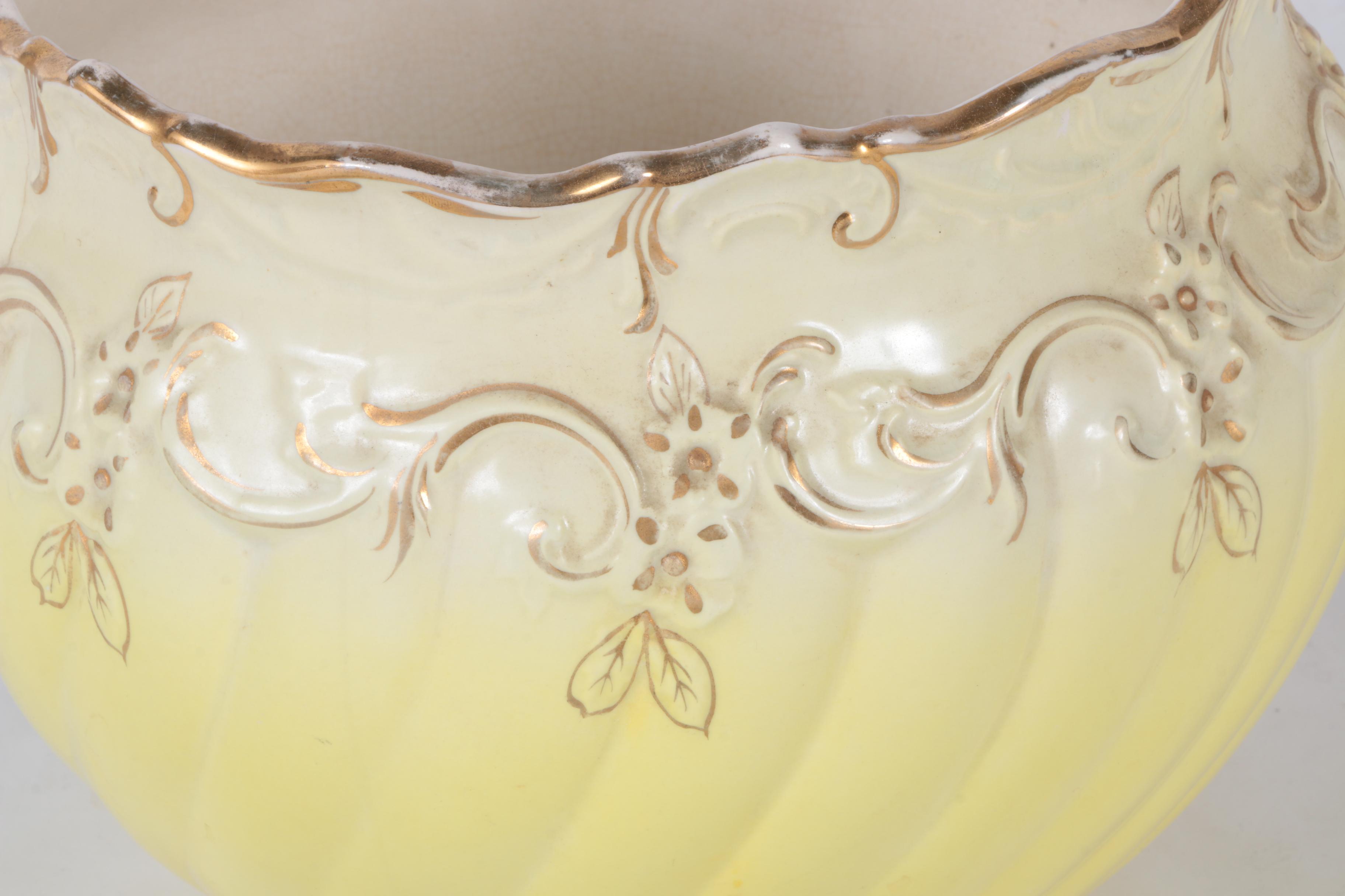 Vintage Sebring Pottery Jardiniere and Pedestal