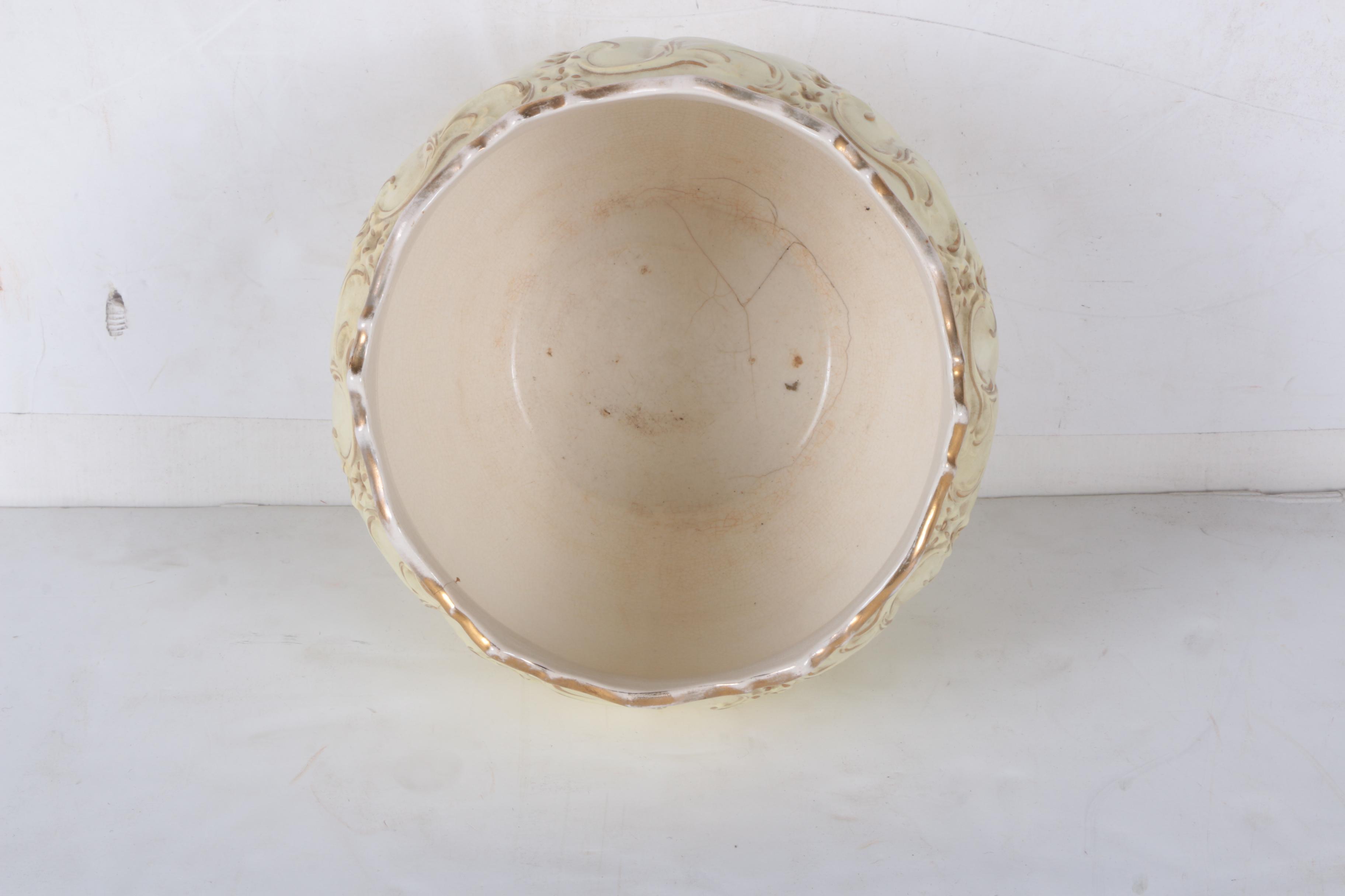 Vintage Sebring Pottery Jardiniere and Pedestal