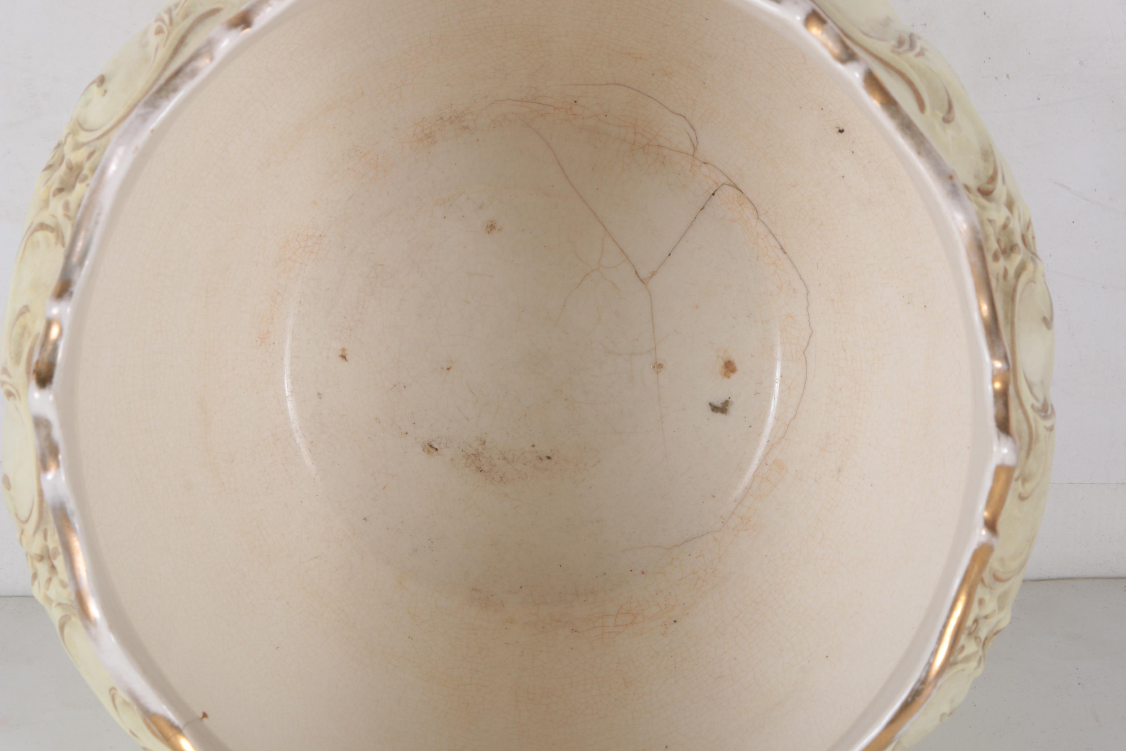 Vintage Sebring Pottery Jardiniere and Pedestal