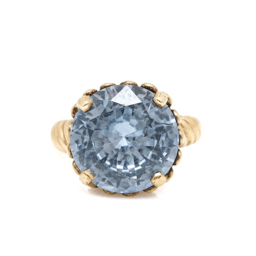 Esemco 10K Yellow Gold Blue Spinel Ring