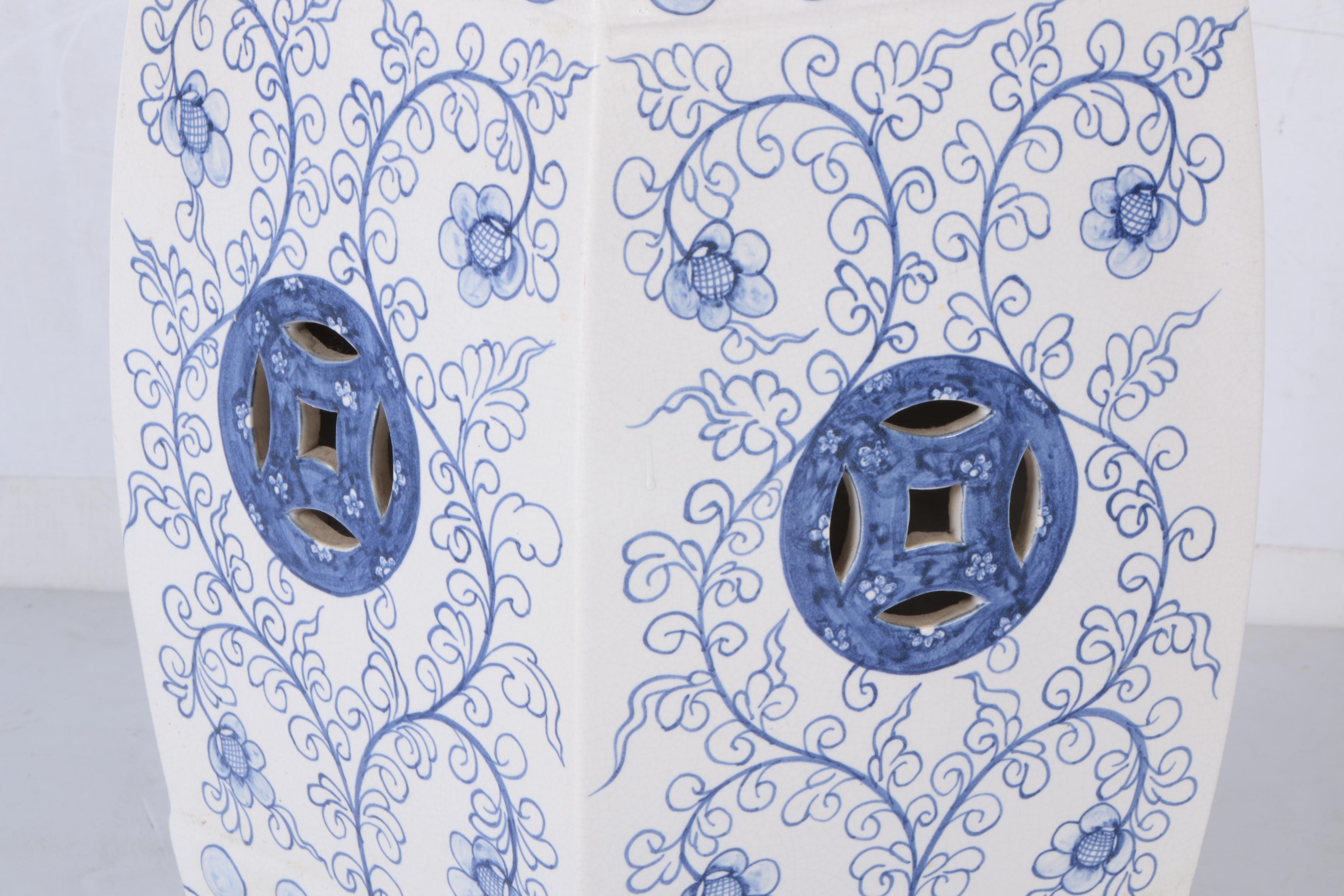 Chinese Blue and White Ceramic Garden Stool