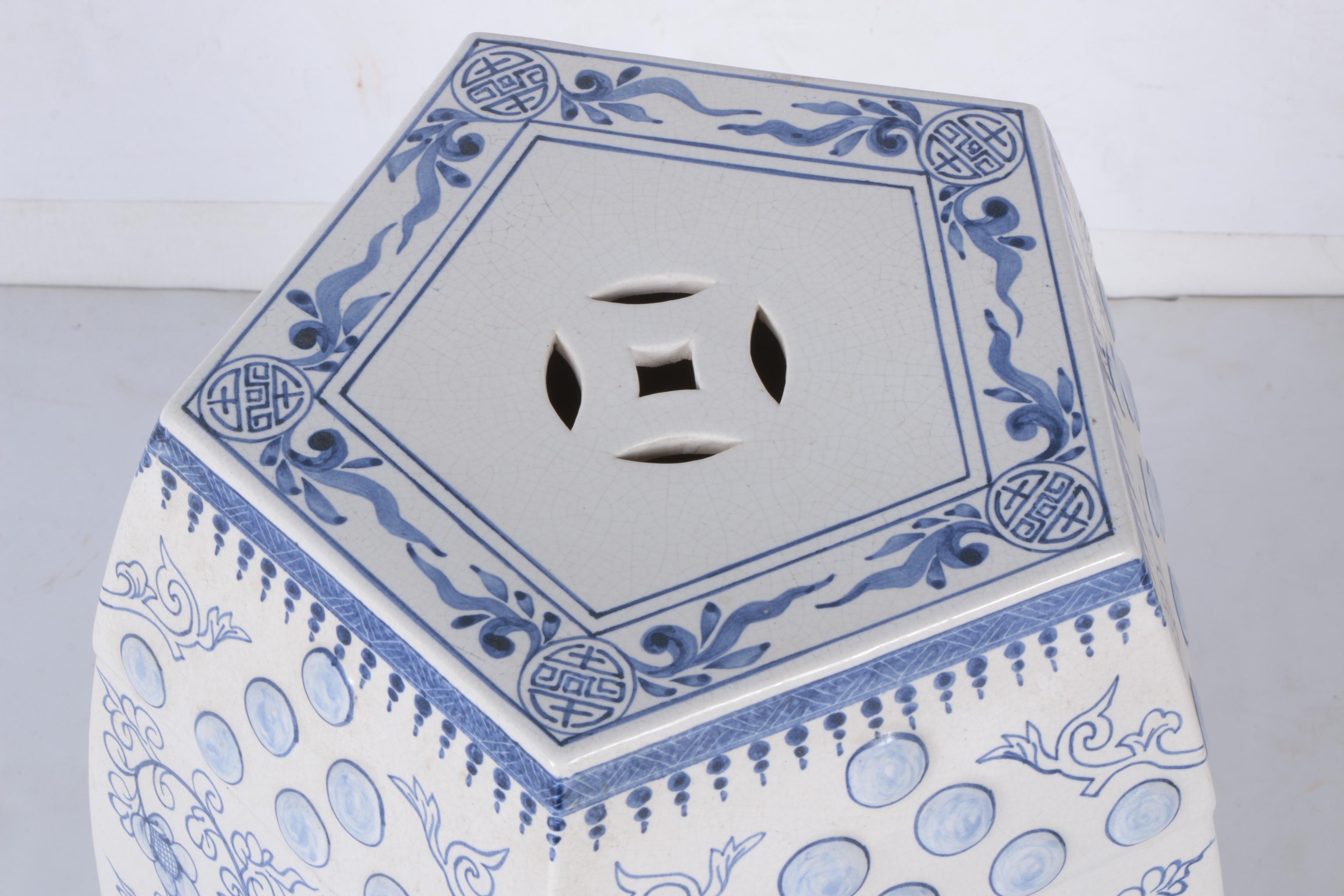 Chinese Blue and White Ceramic Garden Stool