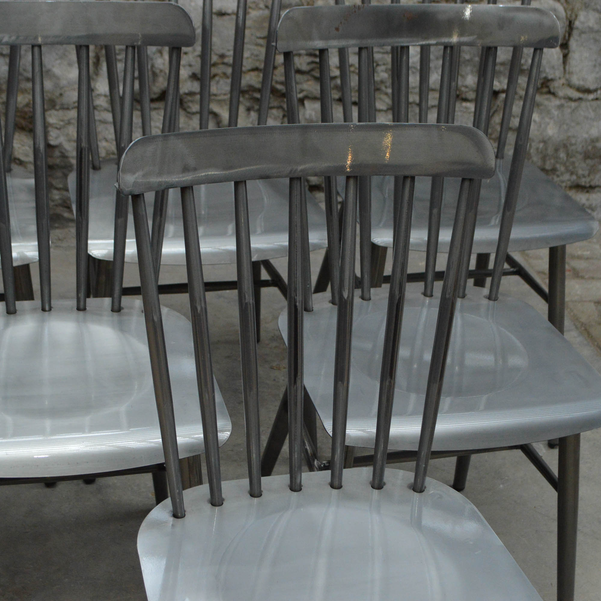 Set of Industrial Style Dining Chairs