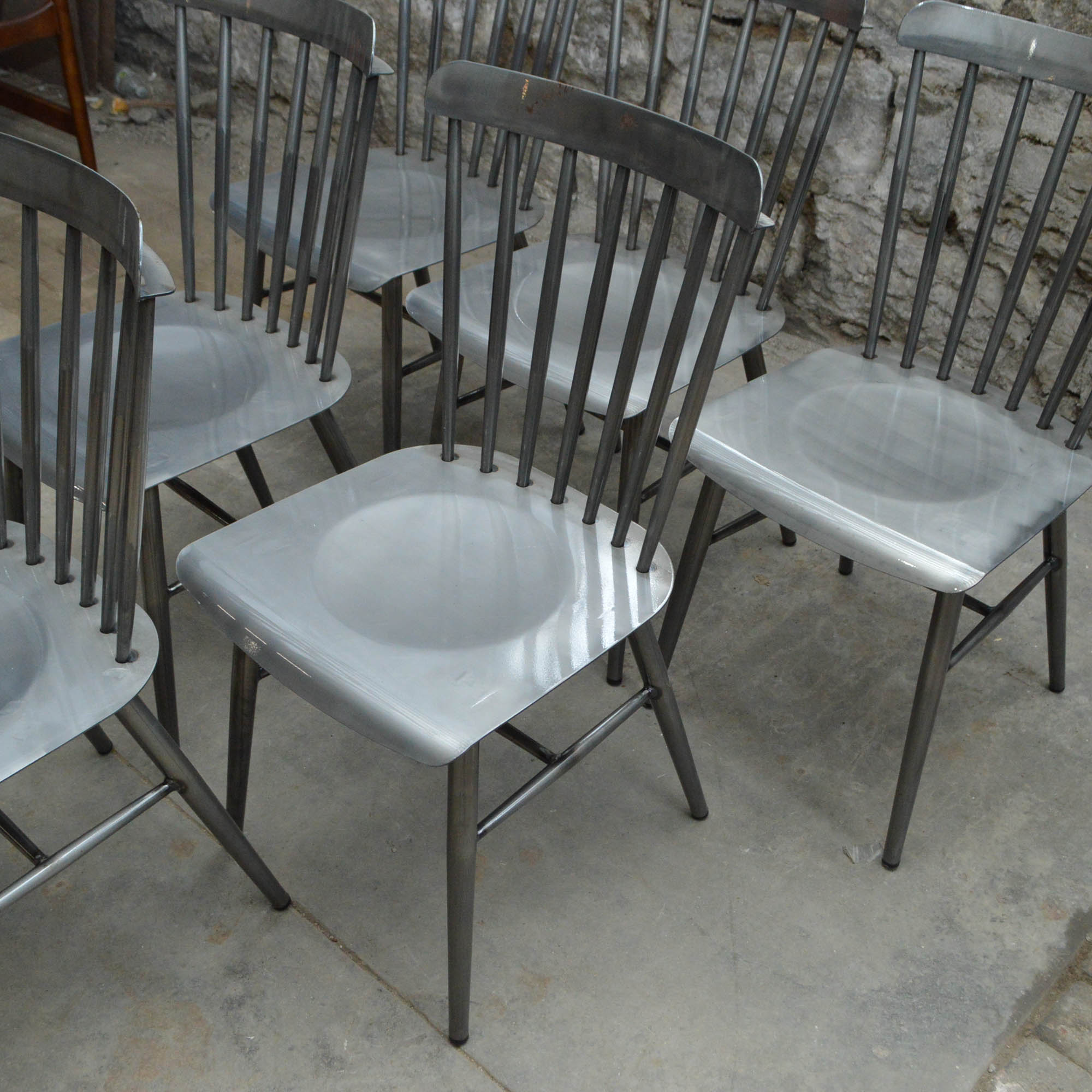 Set of Industrial Style Dining Chairs