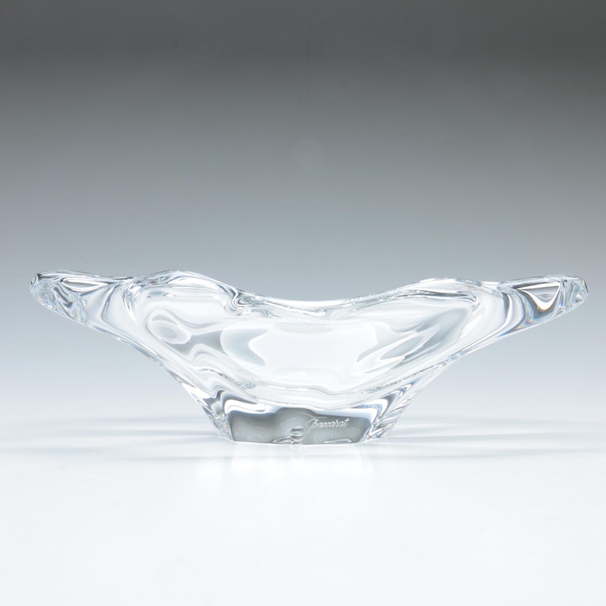 Baccarat Crystal Free Form Sculptural Bowl
