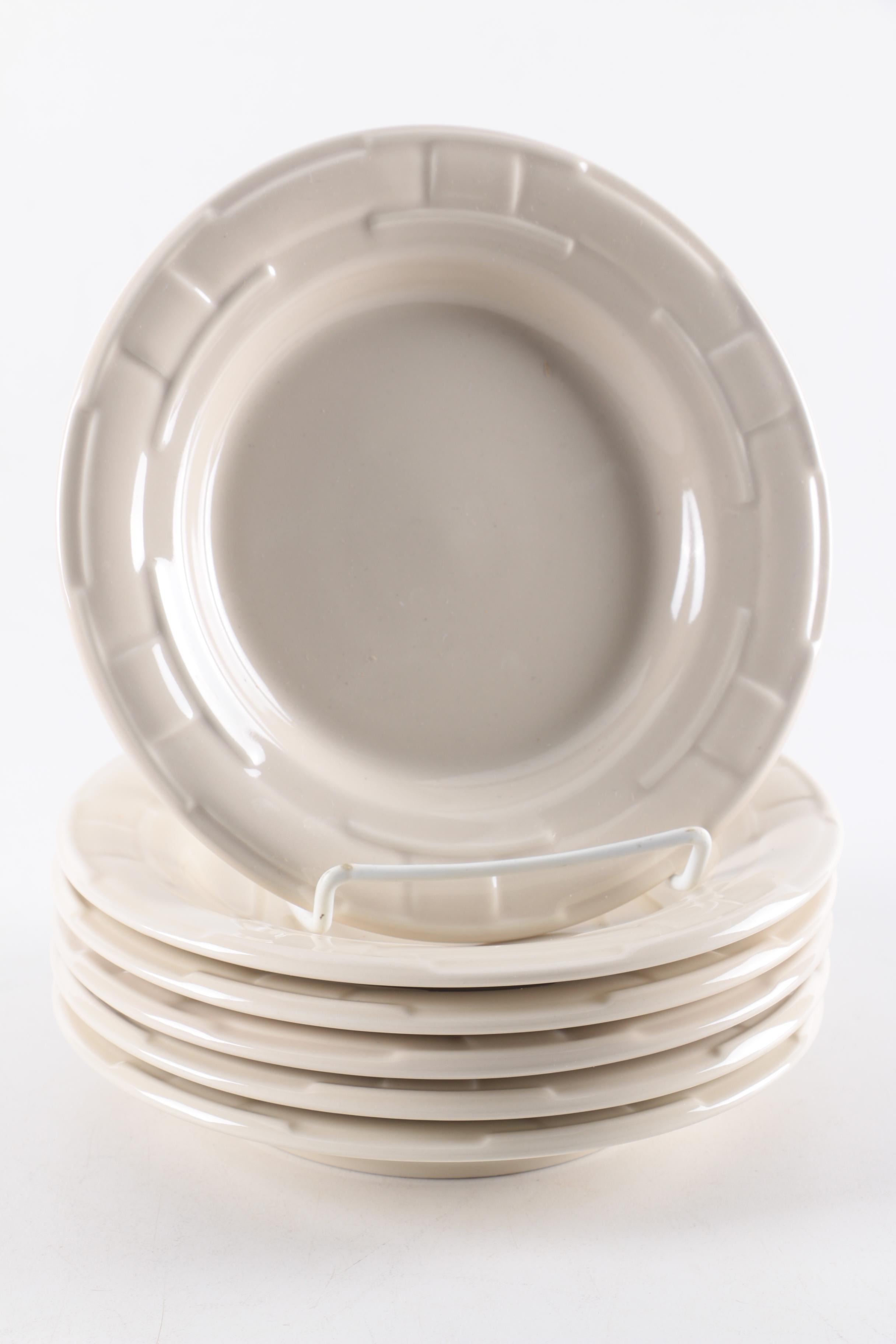 Longaberger Pottery "Woven Traditions Ivory" Plates