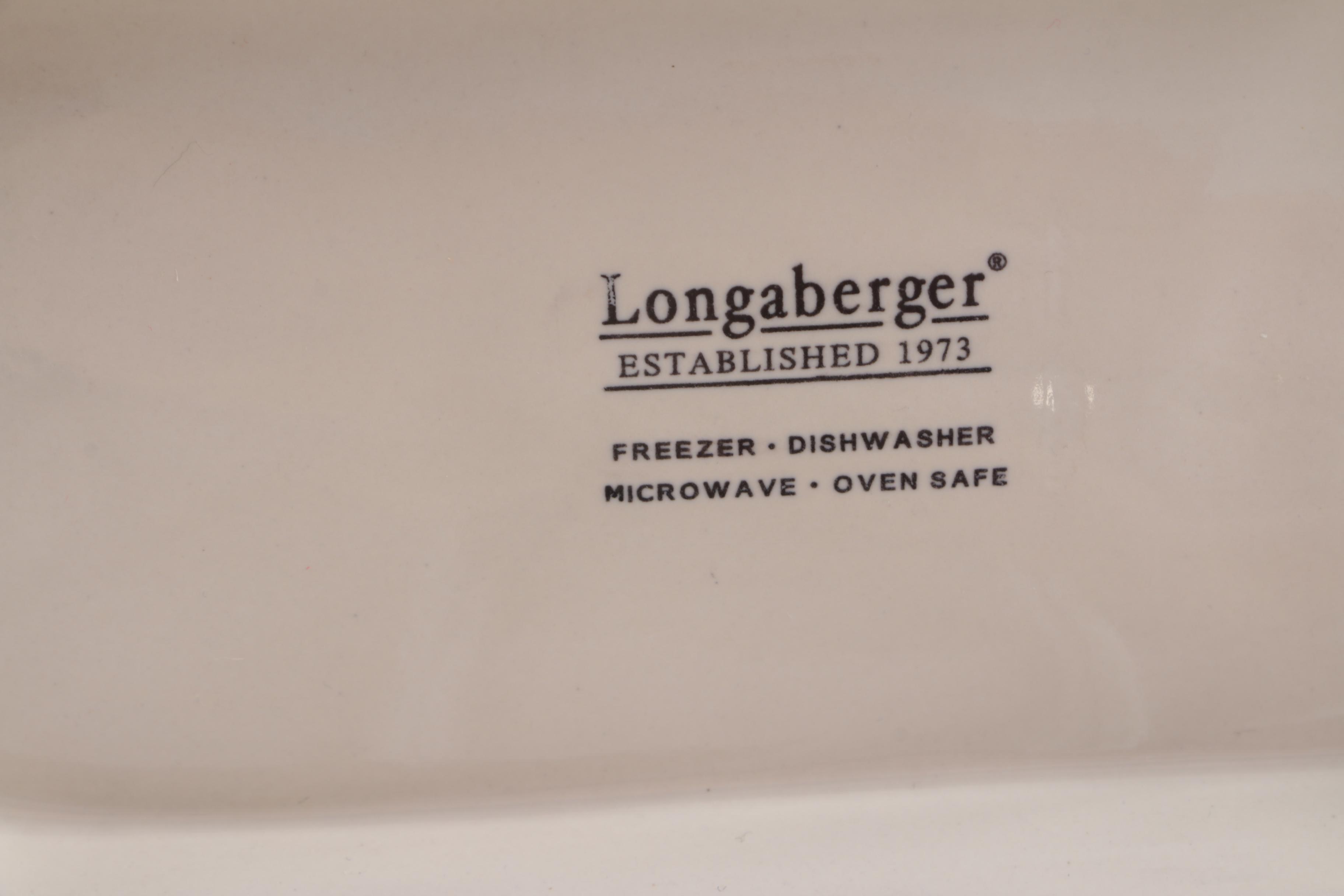 Longaberger Pottery "Woven Traditions Ivory" Plates