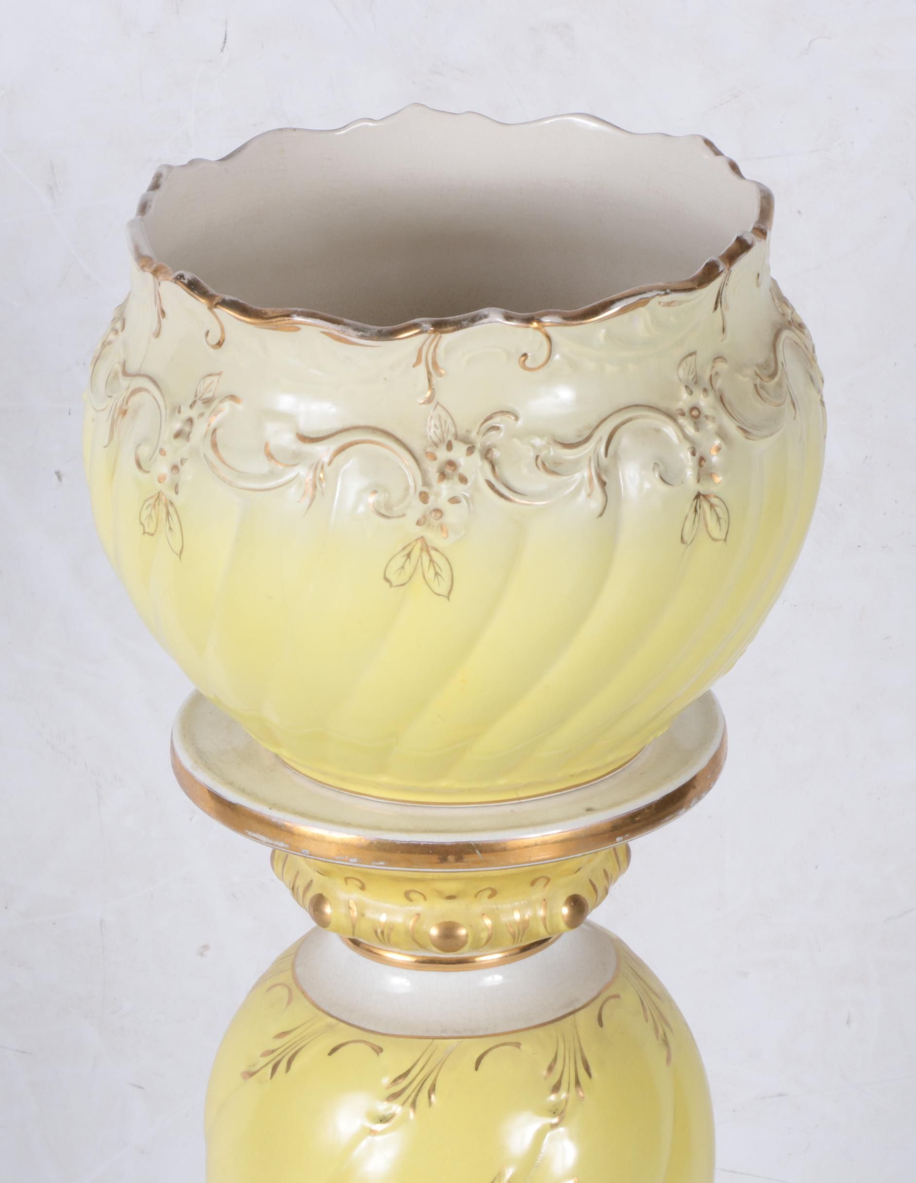 Vintage Sebring Pottery Jardiniere and Pedestal