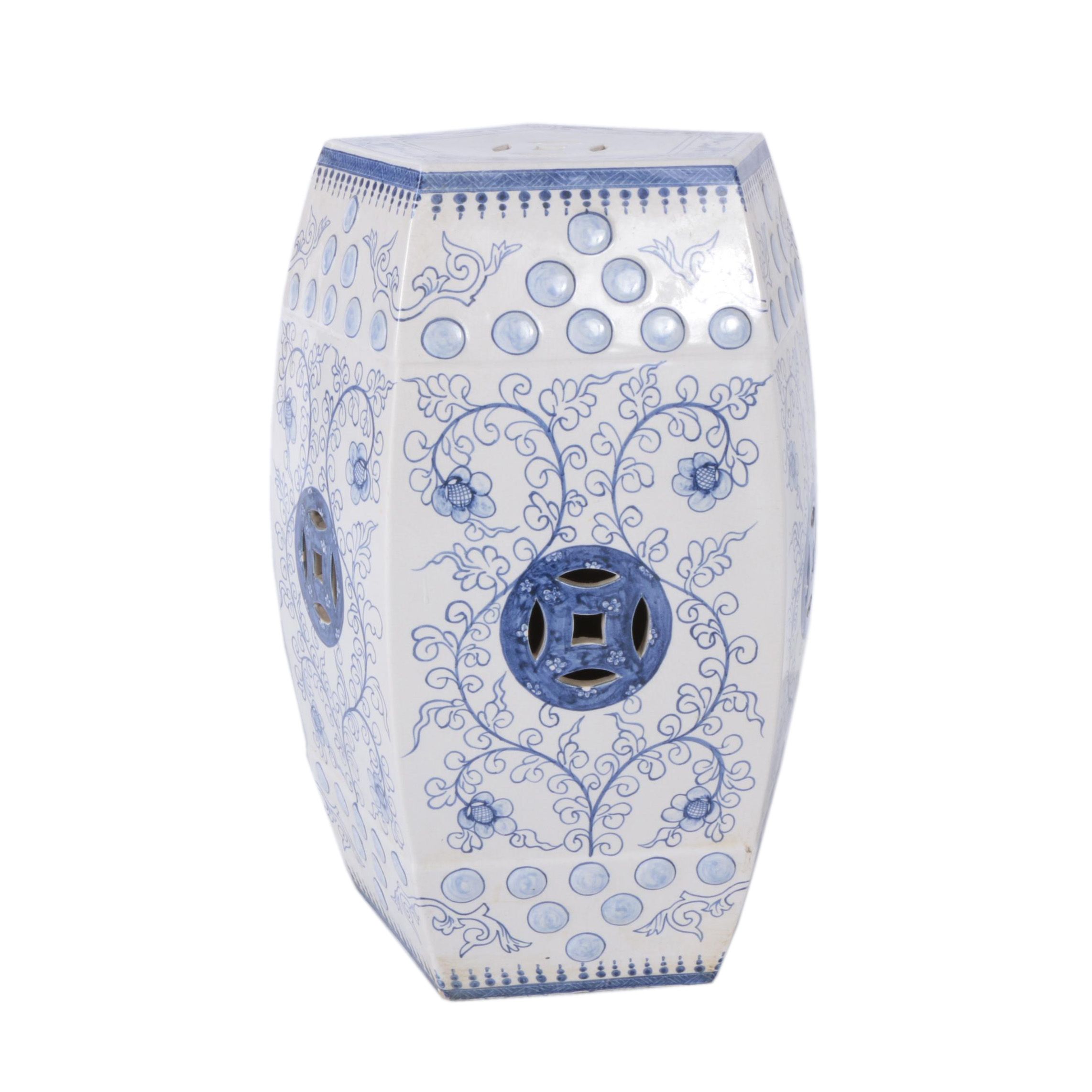 Chinese Blue and White Ceramic Garden Stool