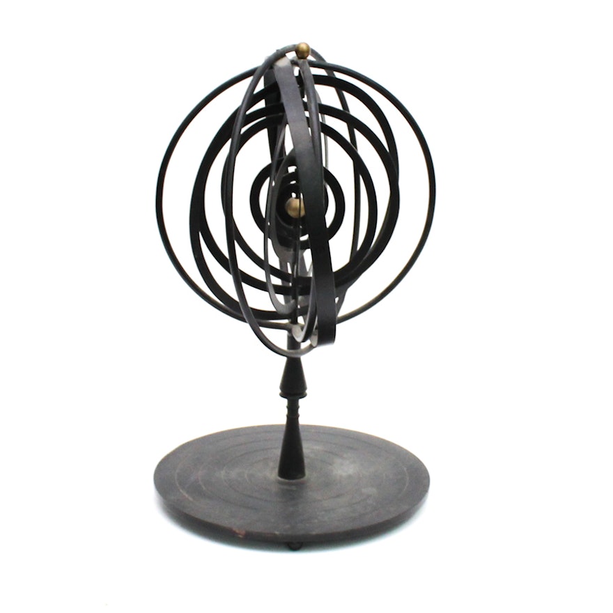 Metal Gyroscope Sculpture