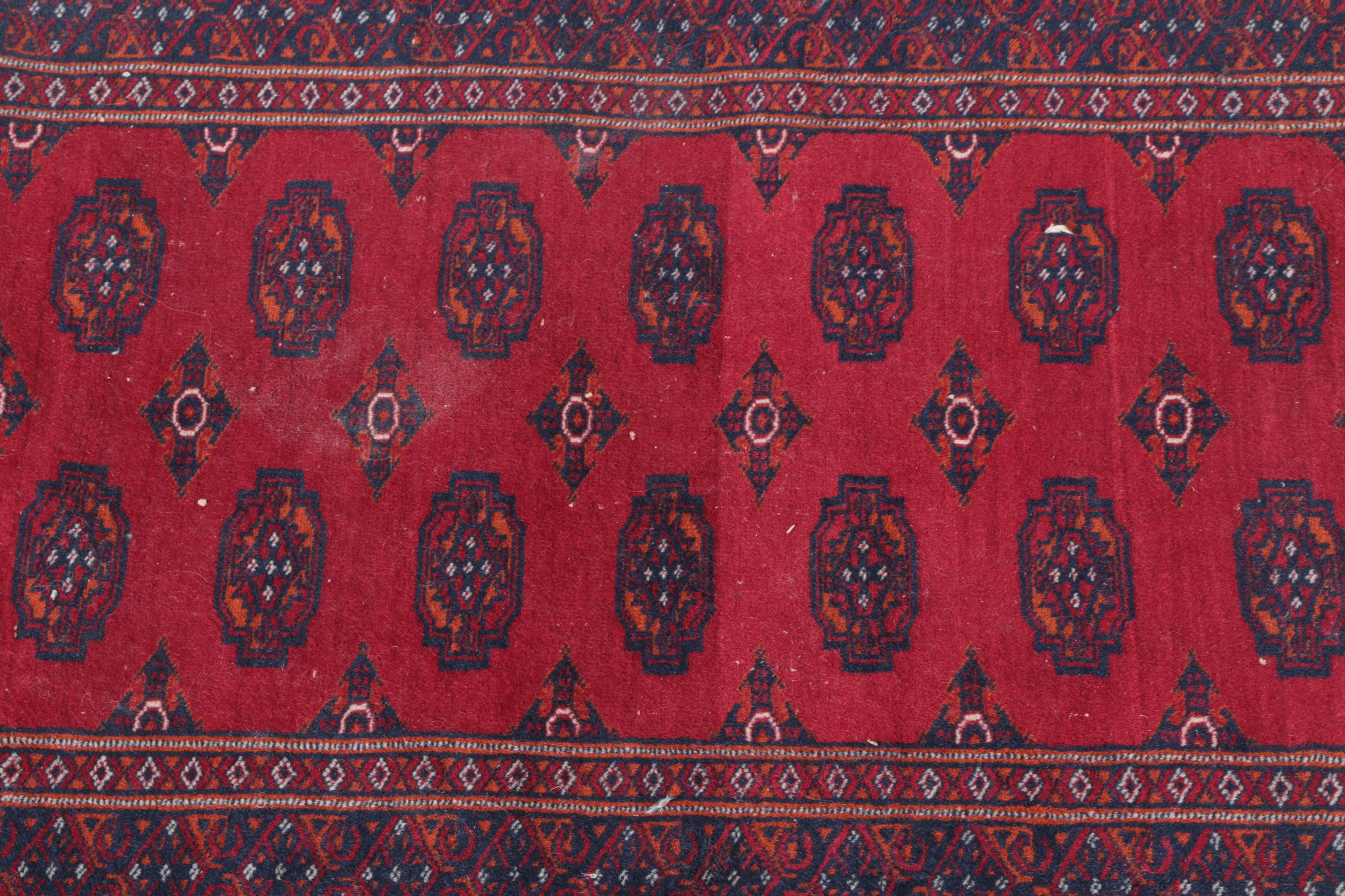 Pair of Hand-Knotted Tekke Bokhara Wool Accent Rugs