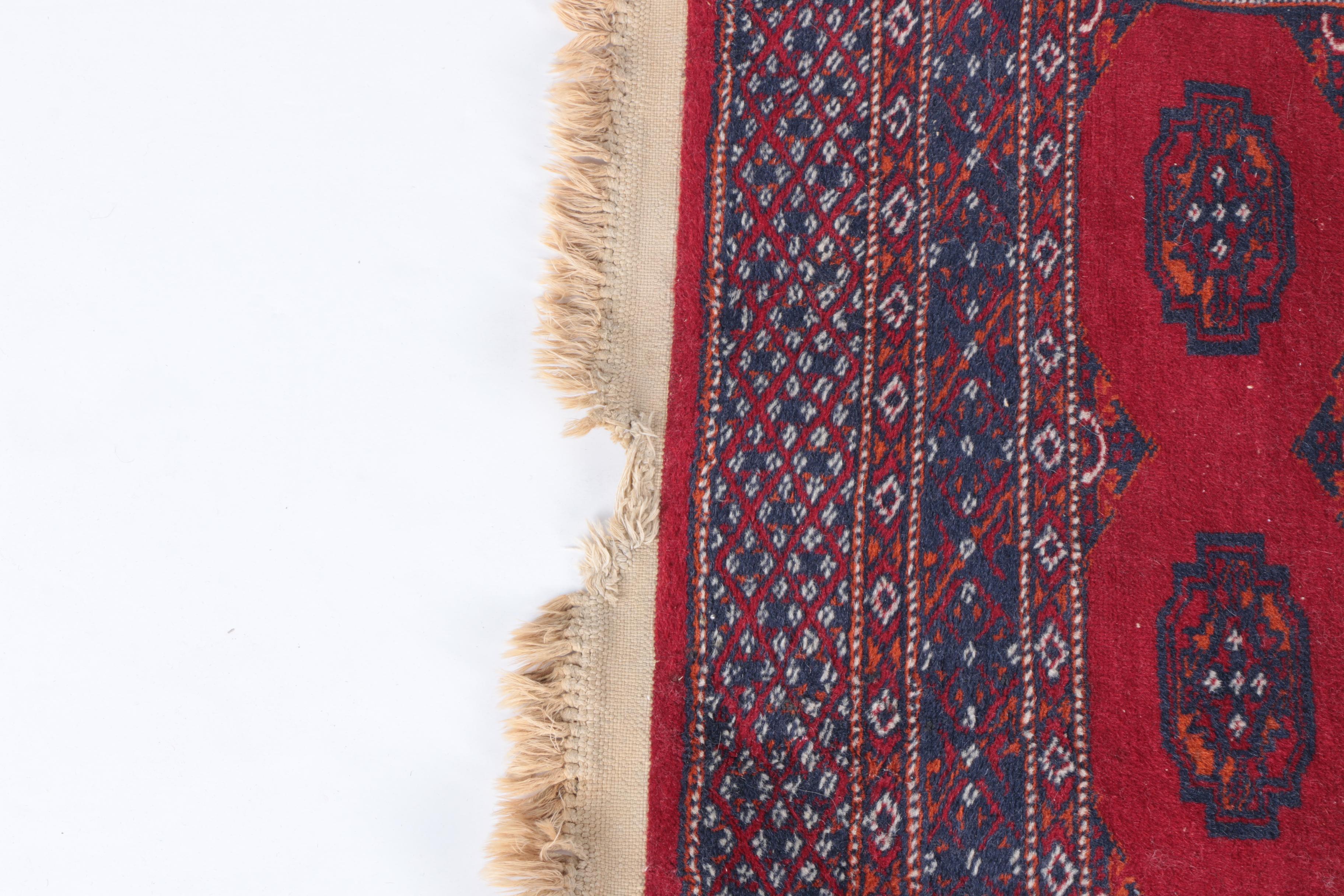 Pair of Hand-Knotted Tekke Bokhara Wool Accent Rugs