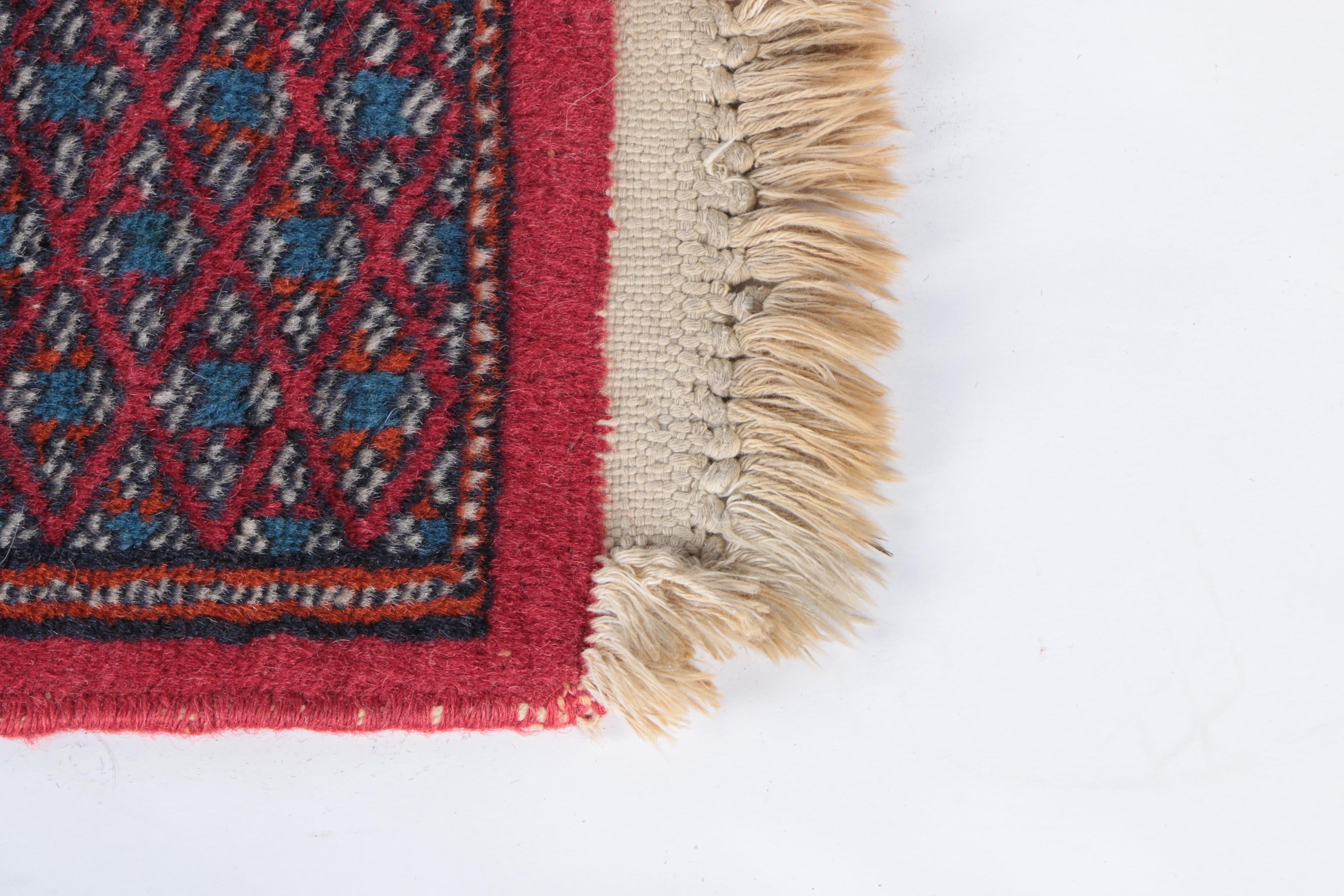 Pair of Hand-Knotted Tekke Bokhara Wool Accent Rugs