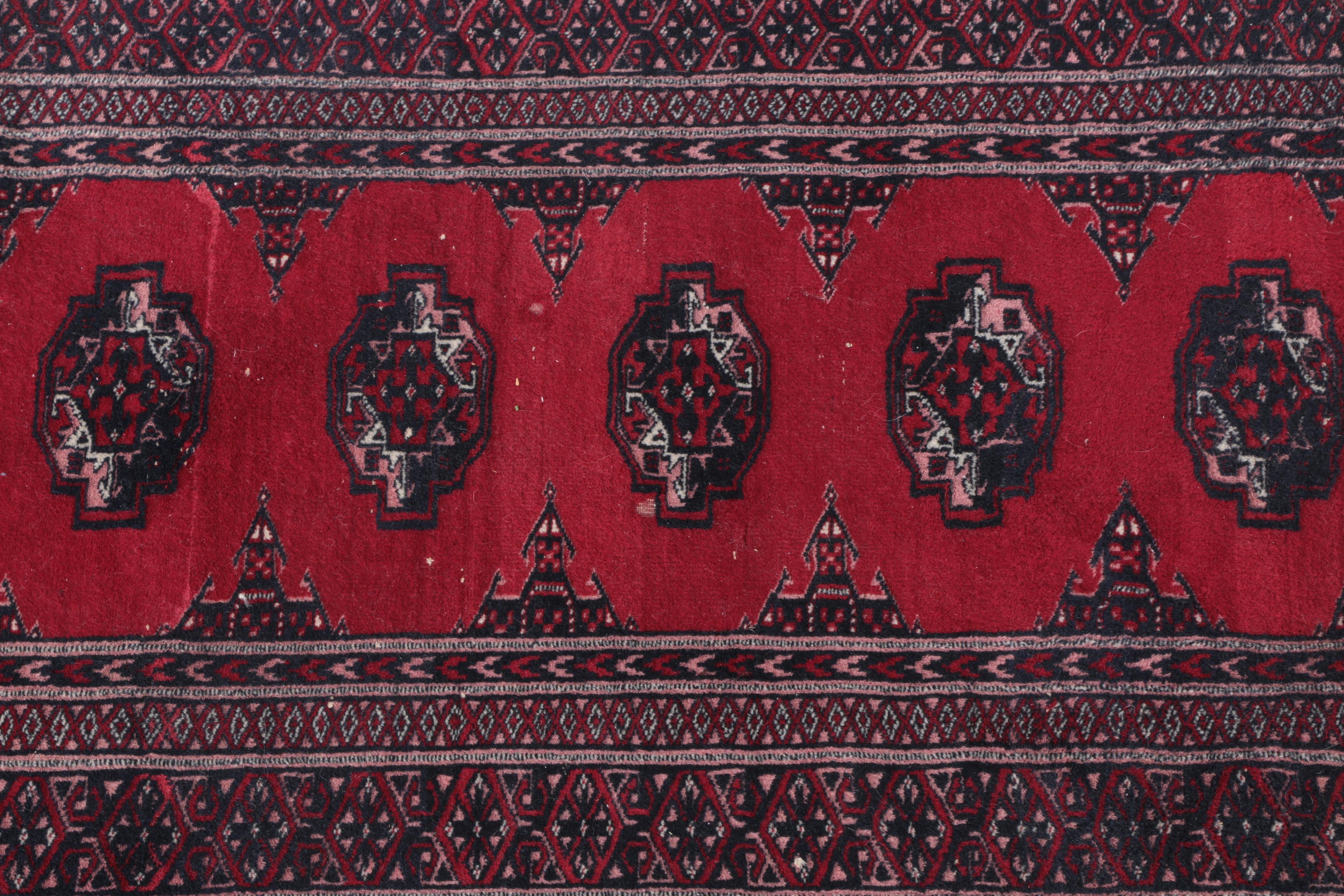 Pair of Hand-Knotted Tekke Bokhara Wool Accent Rugs