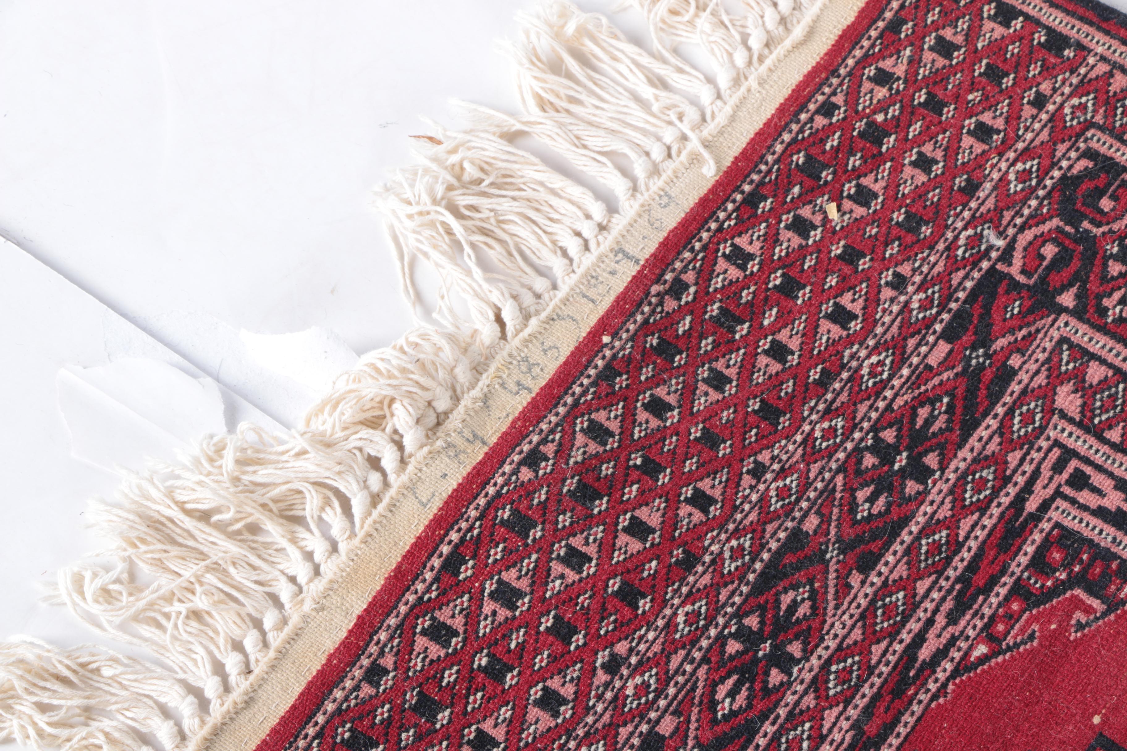 Pair of Hand-Knotted Tekke Bokhara Wool Accent Rugs