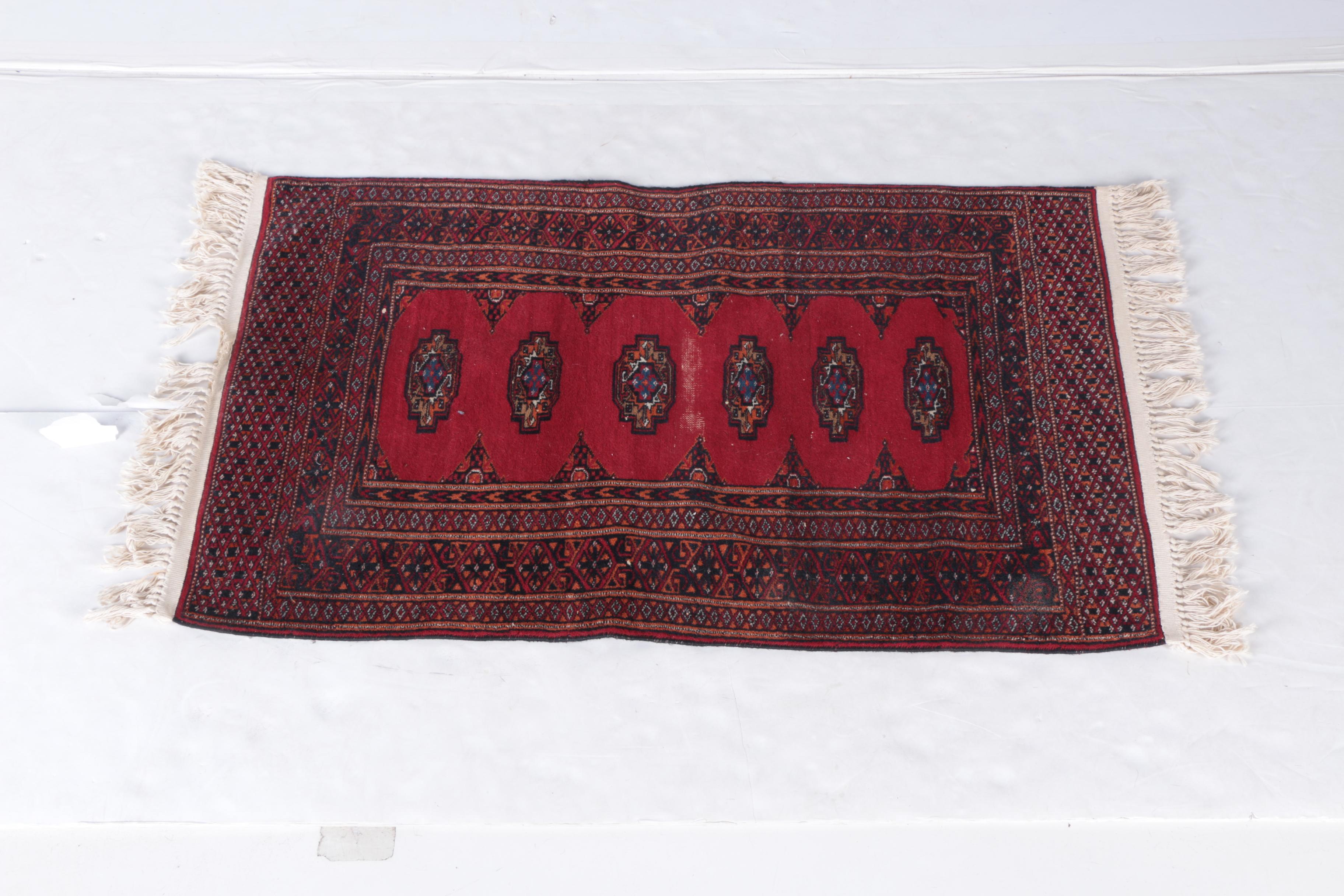 Pair of Hand-Knotted Tekke Bokhara Wool Accent Rugs