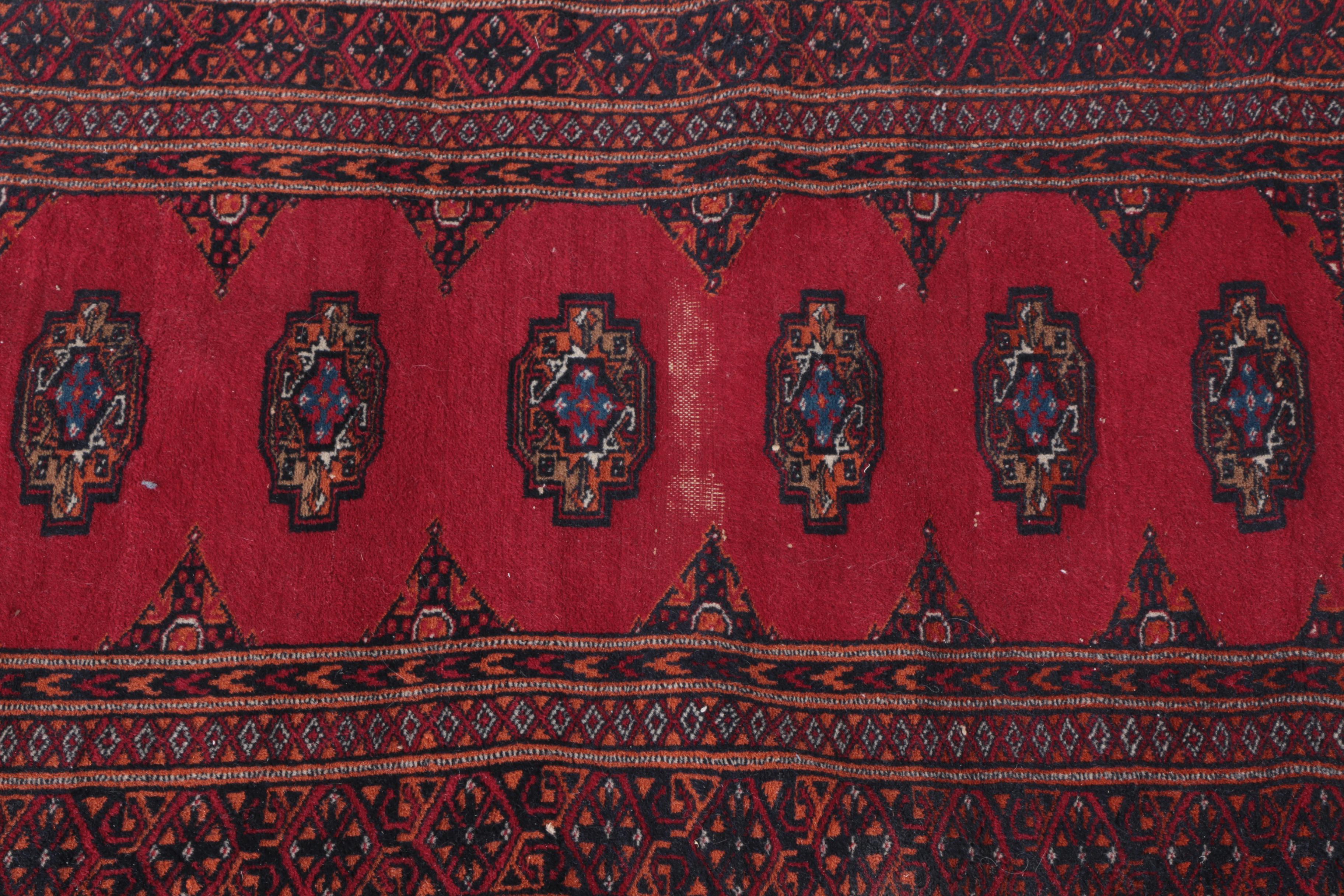 Pair of Hand-Knotted Tekke Bokhara Wool Accent Rugs