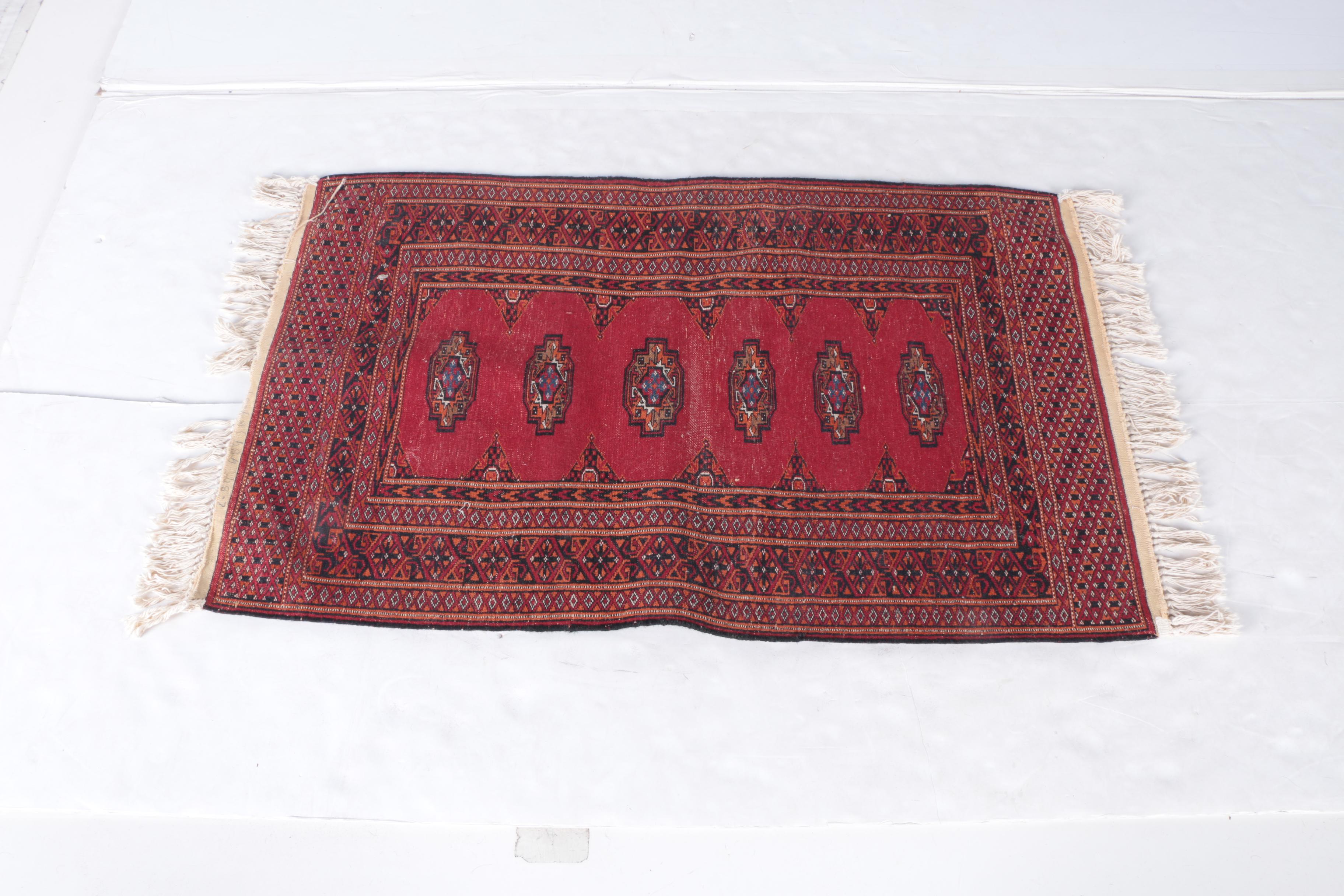 Pair of Hand-Knotted Tekke Bokhara Wool Accent Rugs