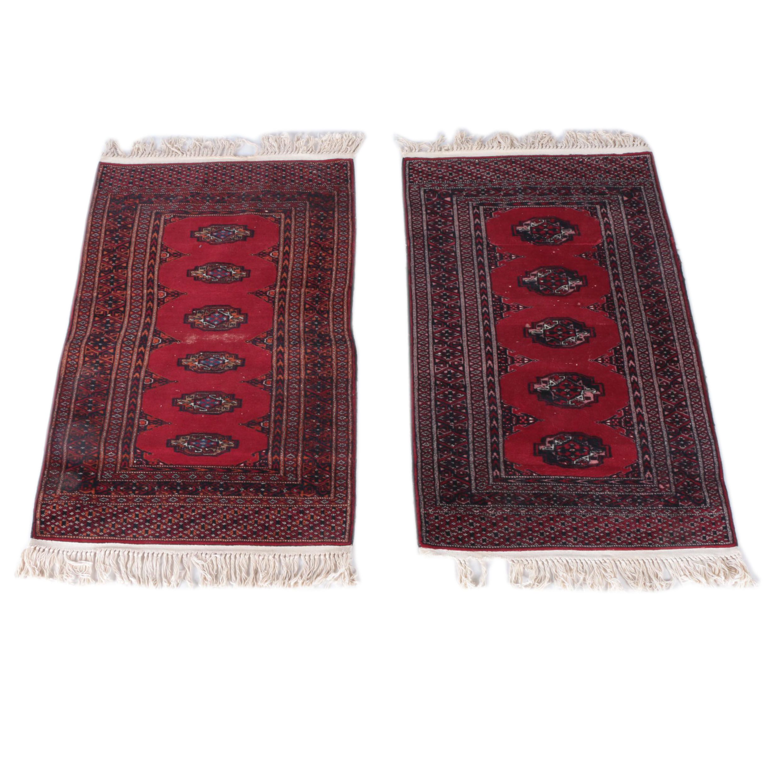 Pair of Hand-Knotted Tekke Bokhara Wool Accent Rugs