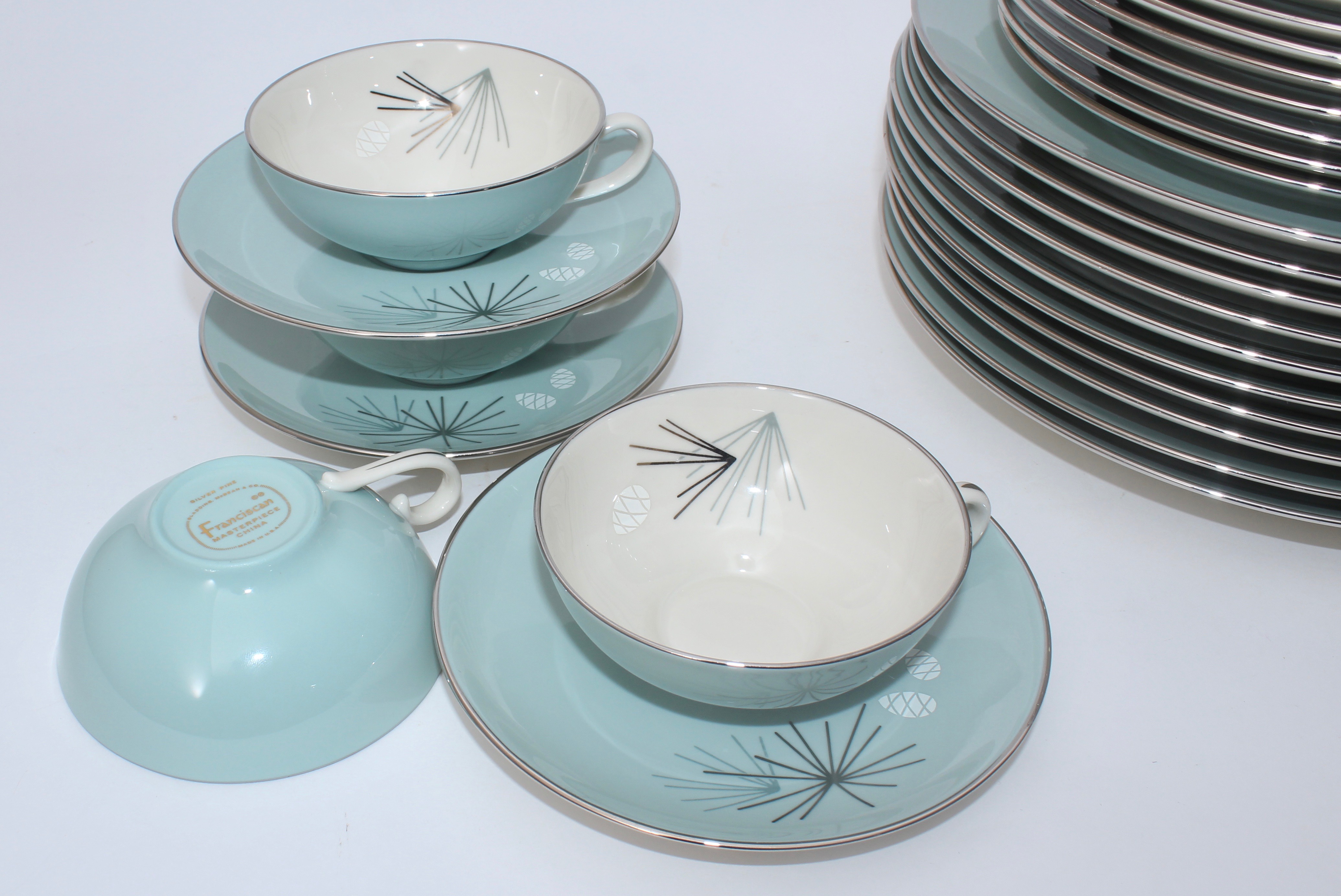 Gladding McBean Franciscan "Silver Pine" Dinnerware Set