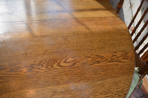 Quarter Sawn Oak Claw Foot Dining Table and Six Spindle Back Chairs