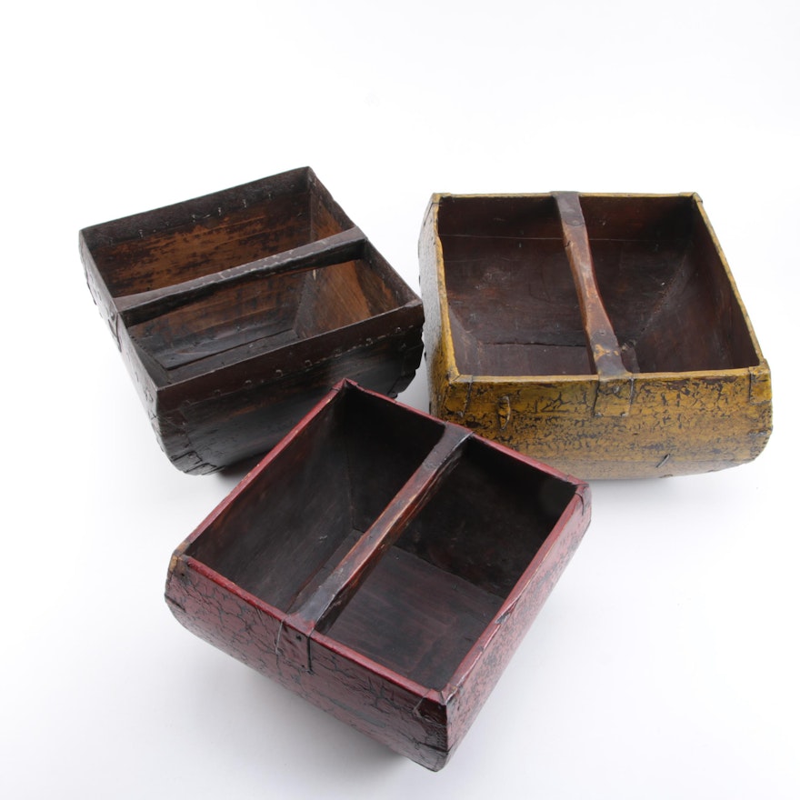 Handled Wooden Containers