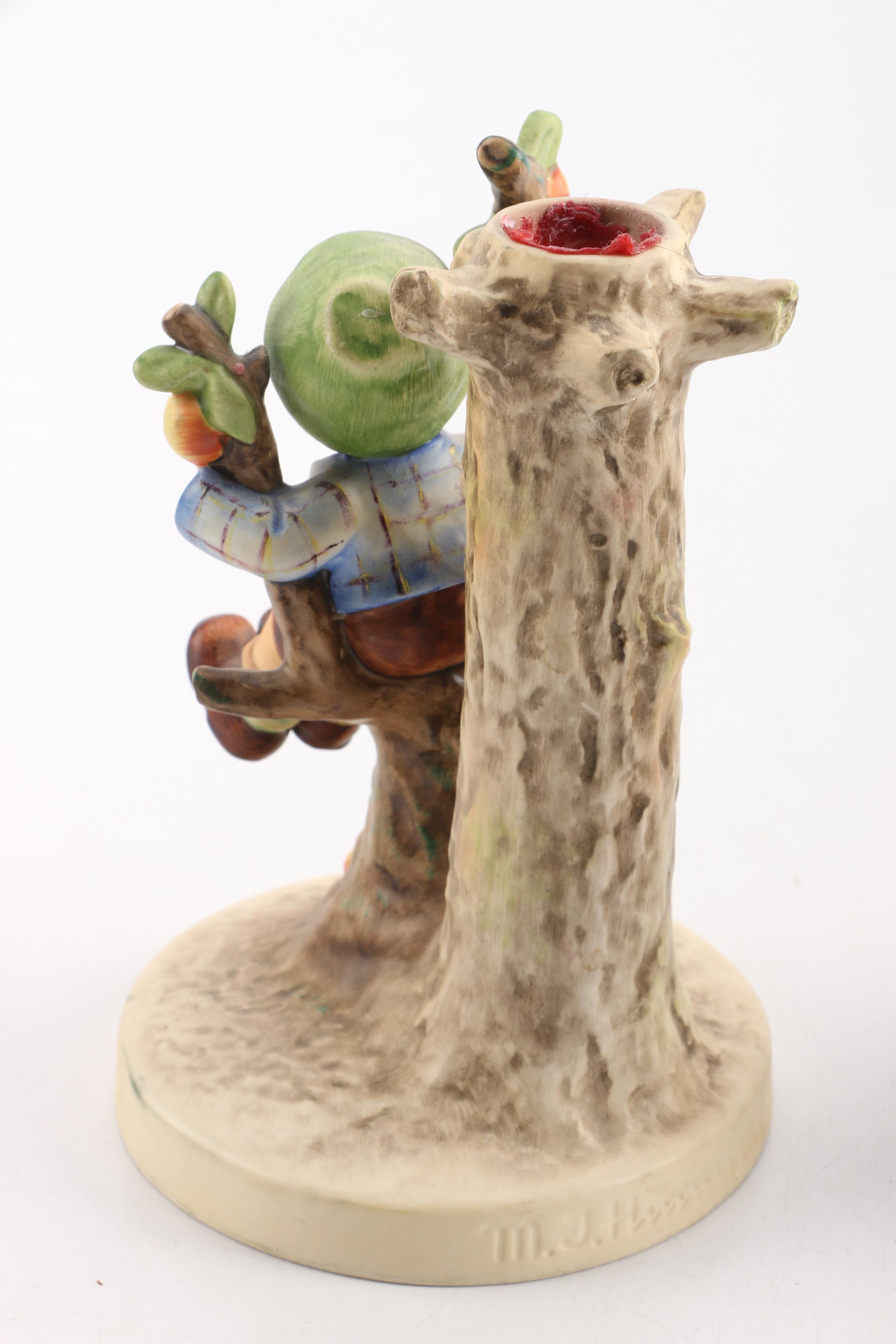 Hummel "Apple Tree Boy and Girl" Porcelain Candleholder Pair
