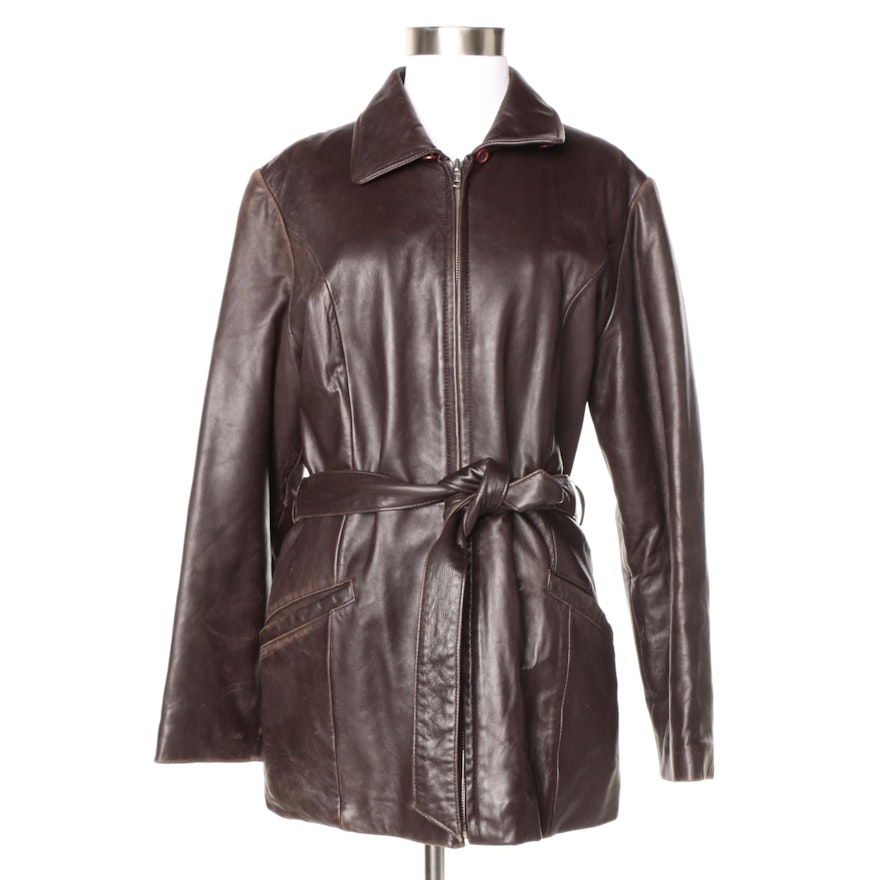Harvé Benard Brown Leather Jacket