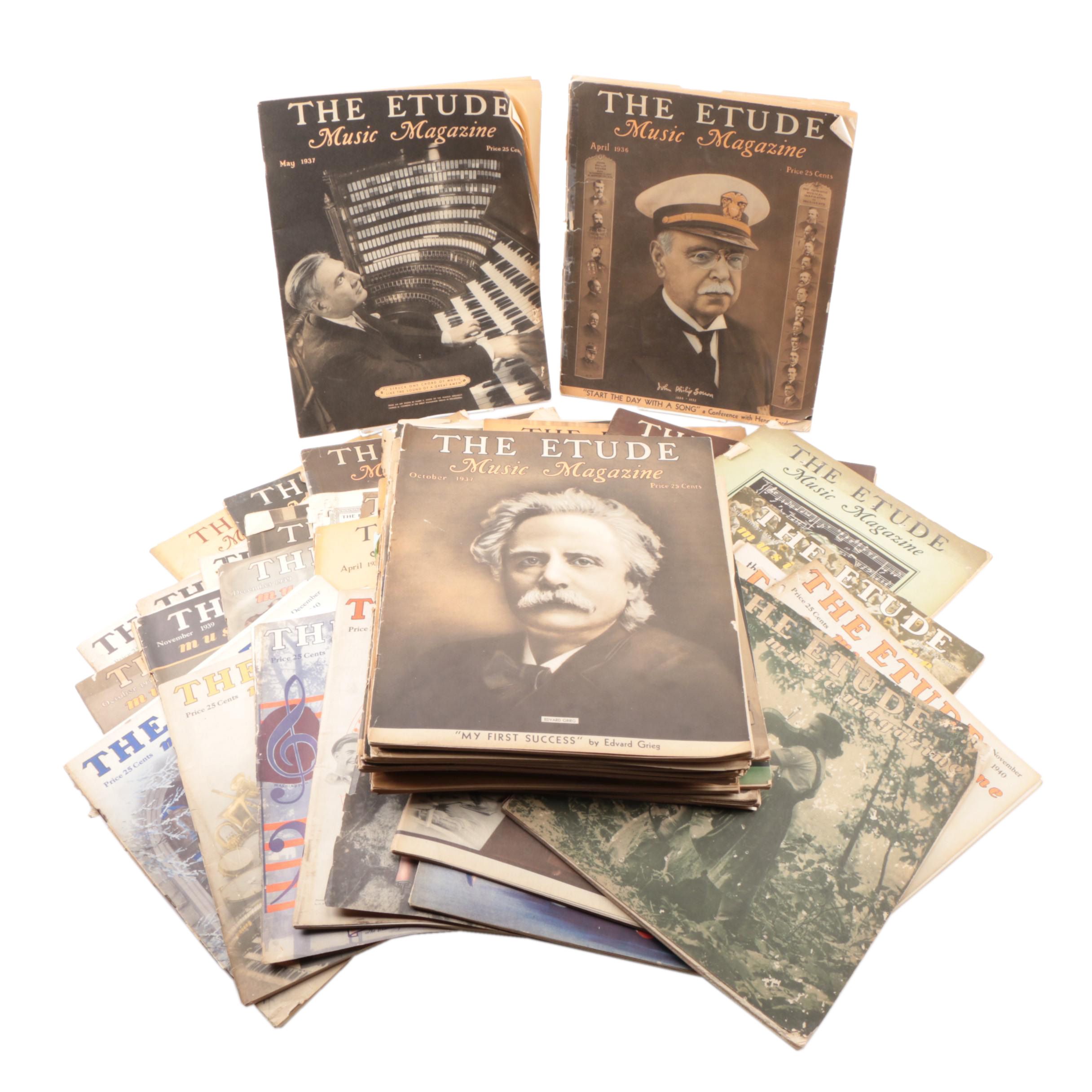 1930s "The Etude" Music Magazines