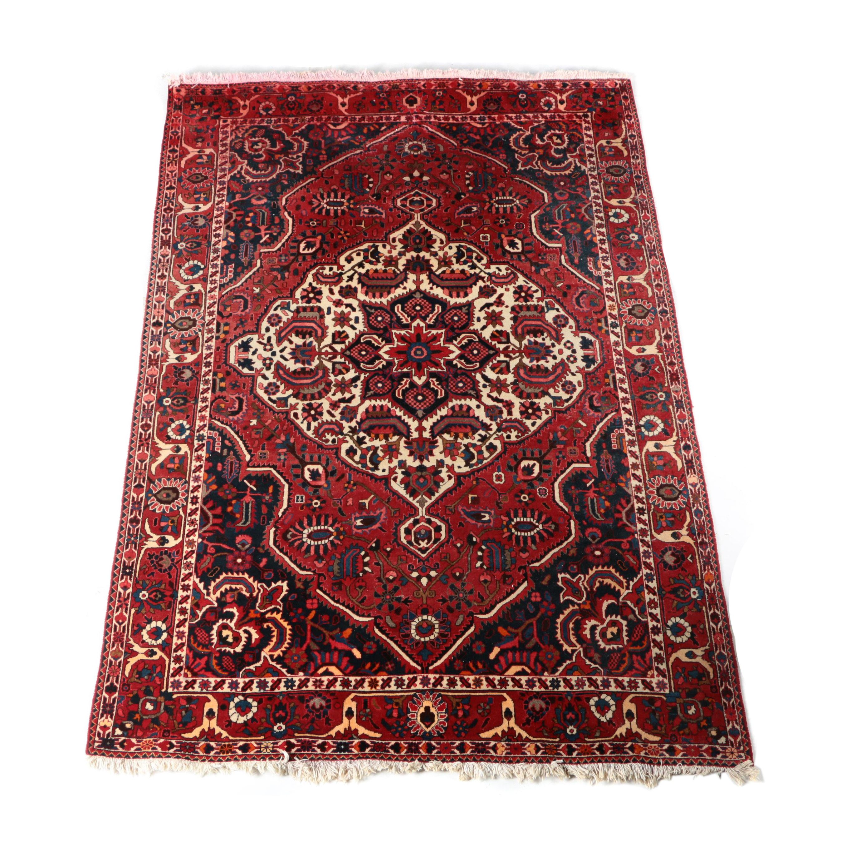 Hand-Knotted Persian Hamadan Wool Area Rug