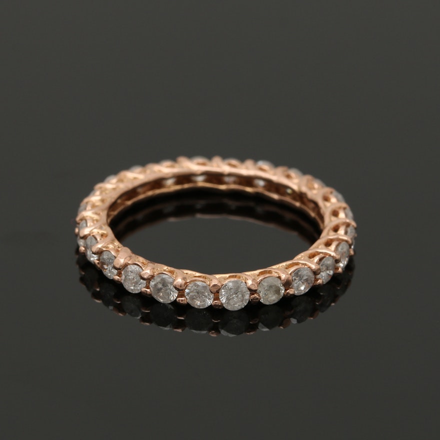 14K Rose Gold Diamond Eternity Ring