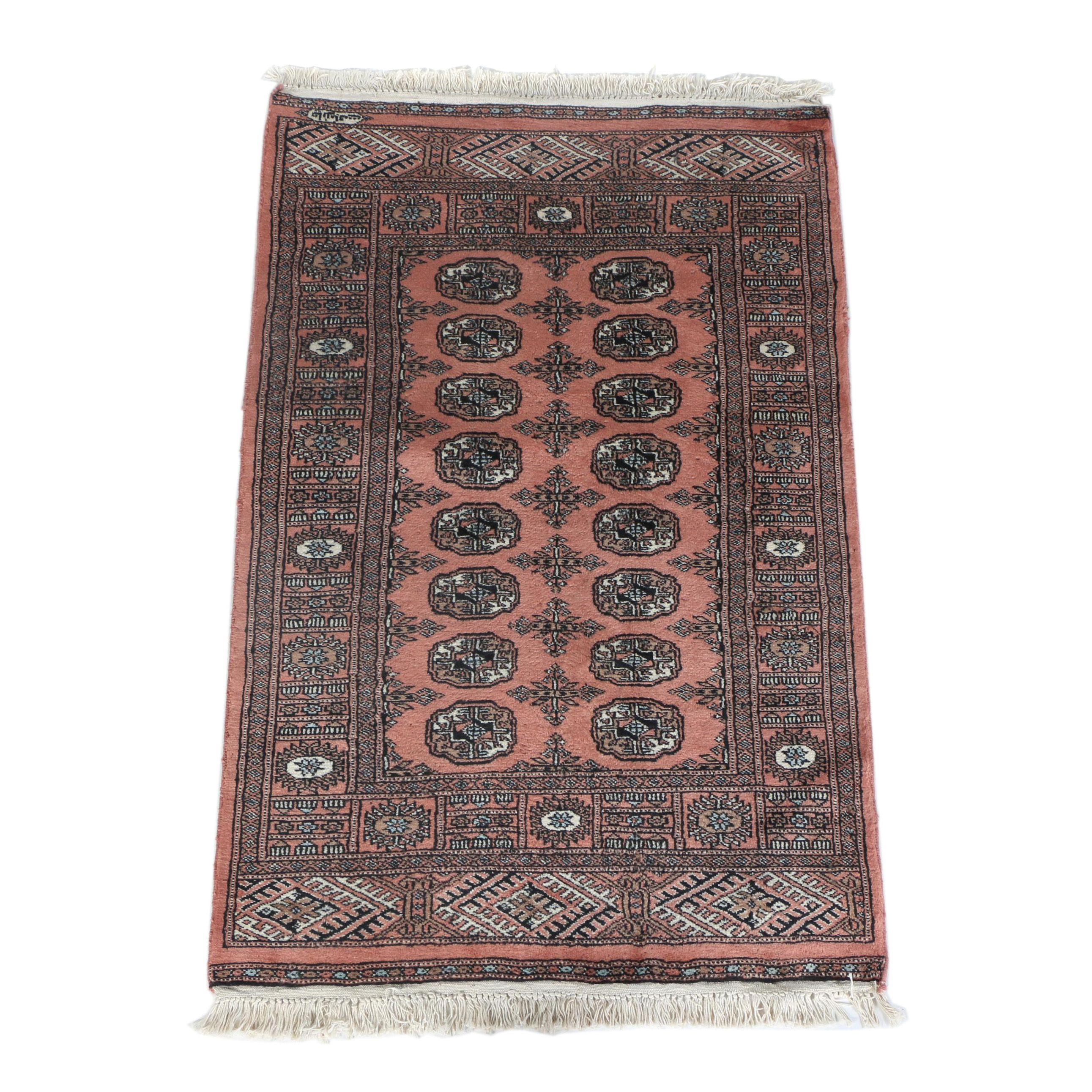Hand-Knotted Afghani Bokhara Area Rug