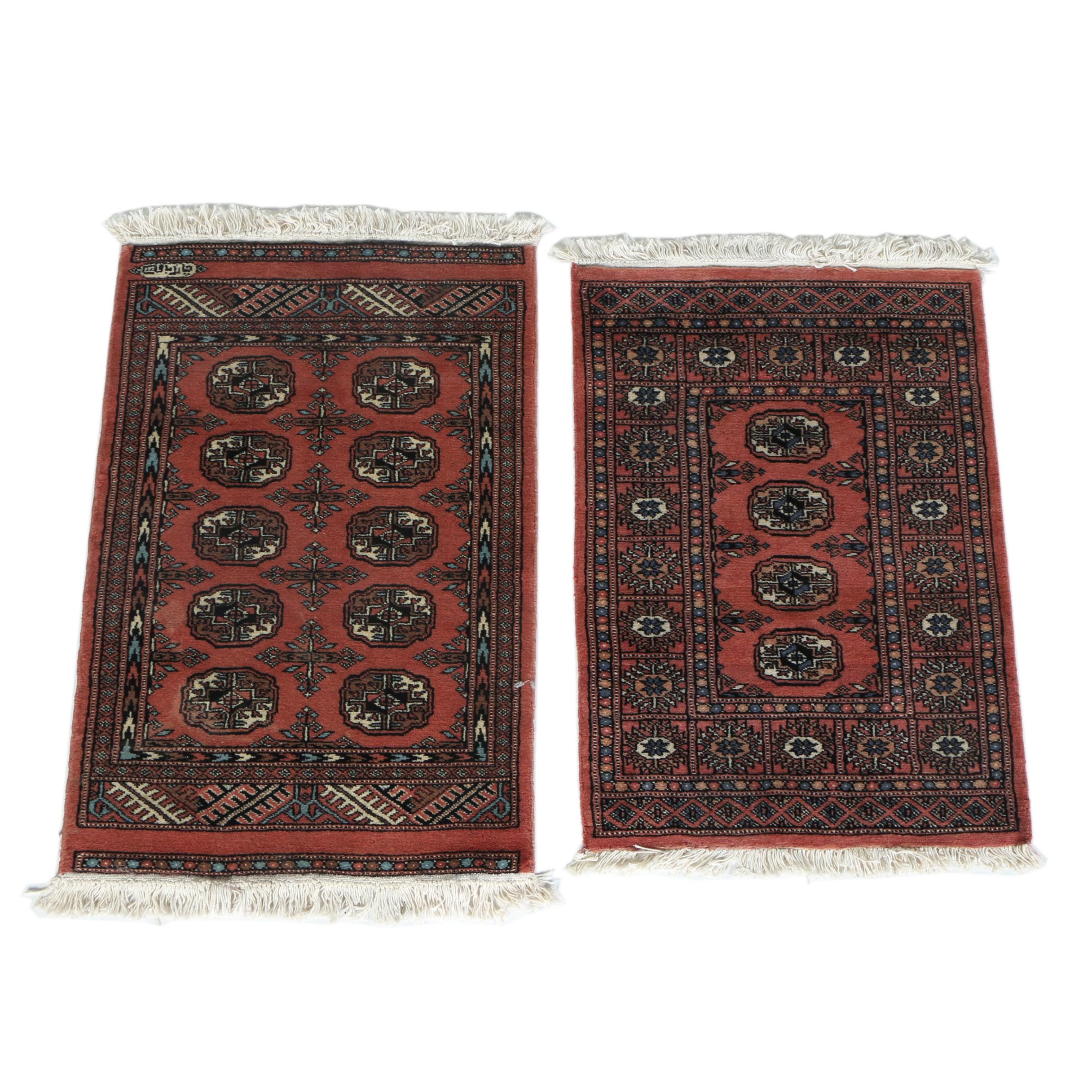 Pair of Hand-Knotted Tekke Bokhara Wool Accent Rugs