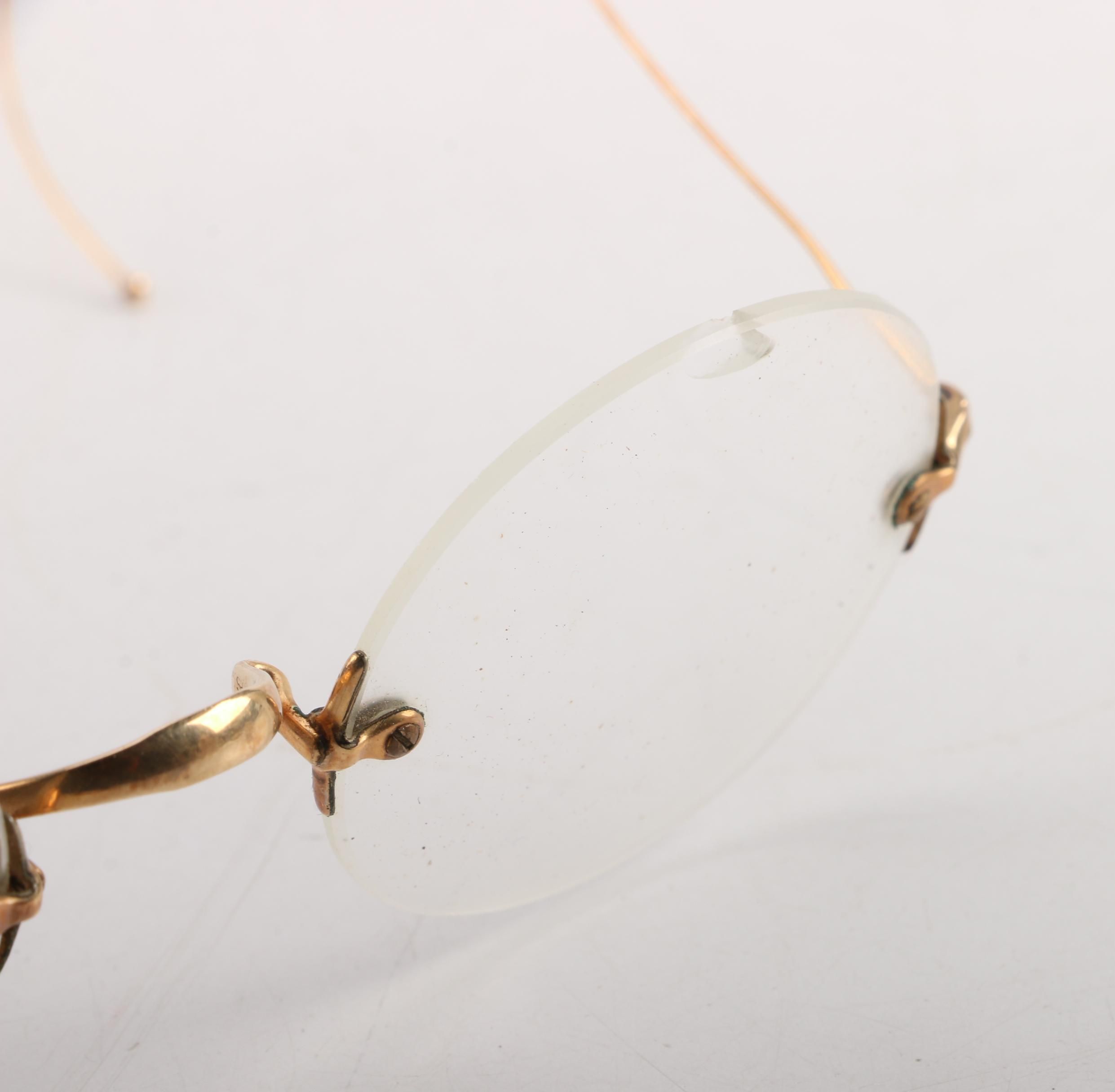 Vintage Frameless Eyeglasses In Case