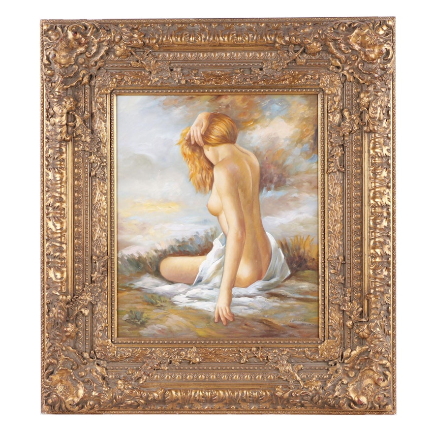 A. Claudie Oil Painting of a Nude Woman
