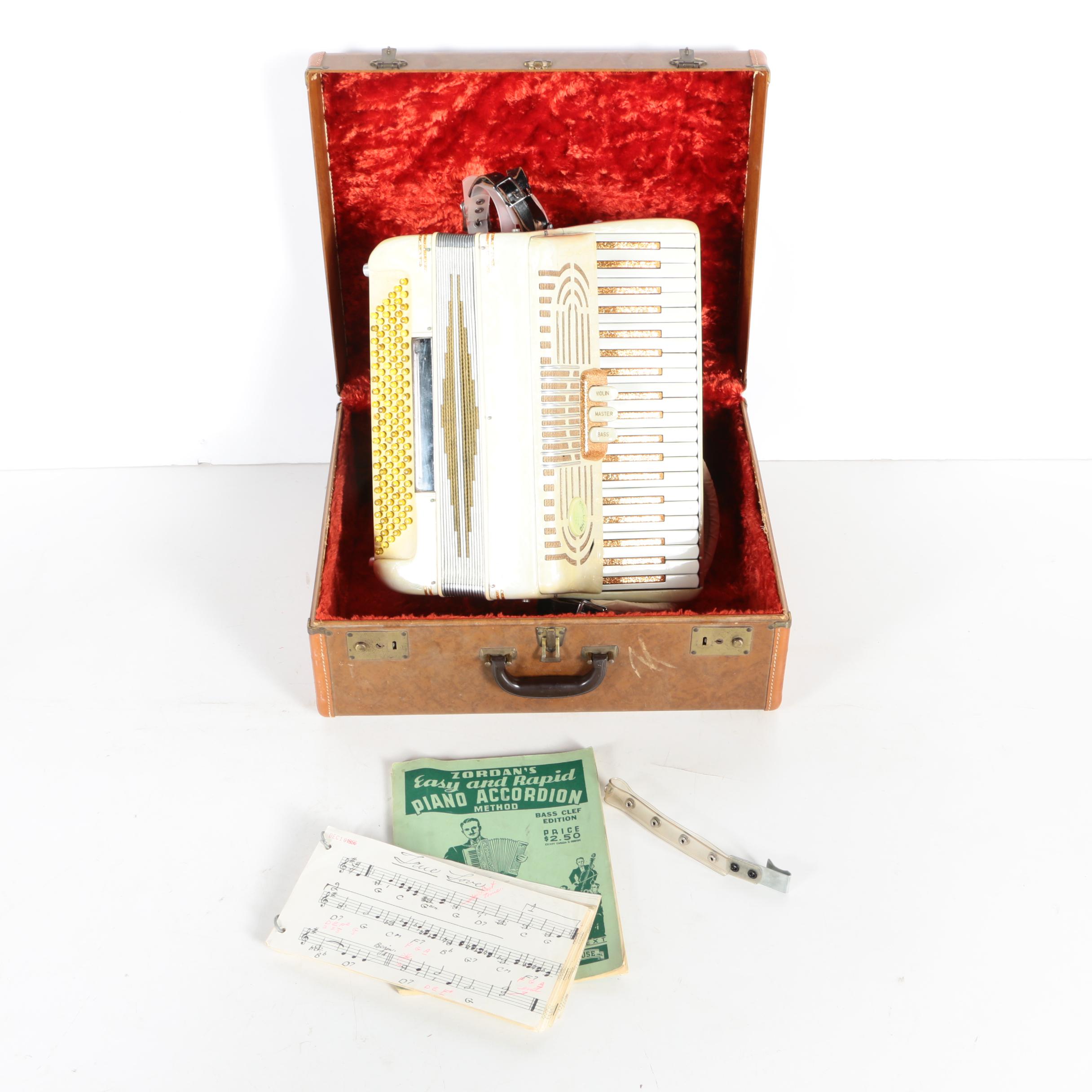 Vintage Pollina Glitter Accordion with Case