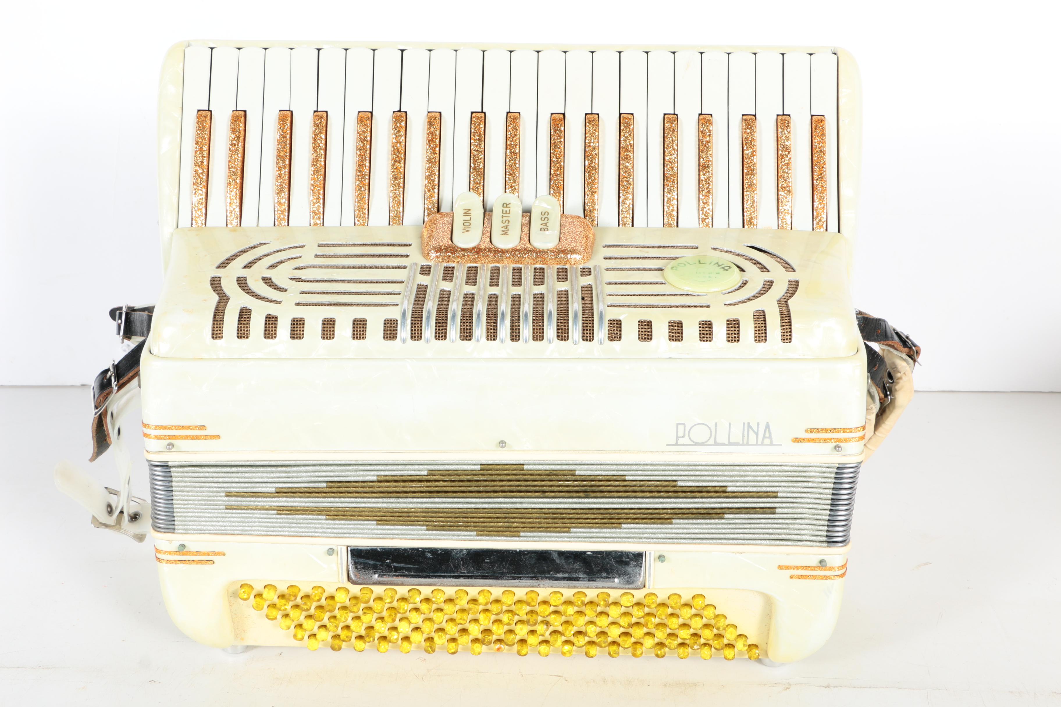 Vintage Pollina Glitter Accordion with Case