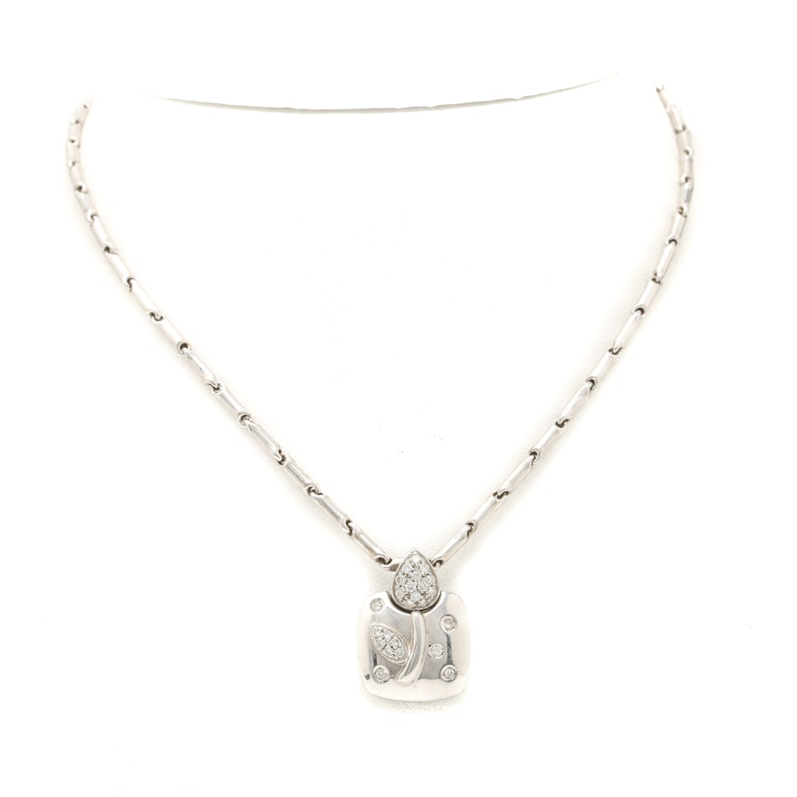 Chimento 18K White Gold Diamond Pendant Necklace