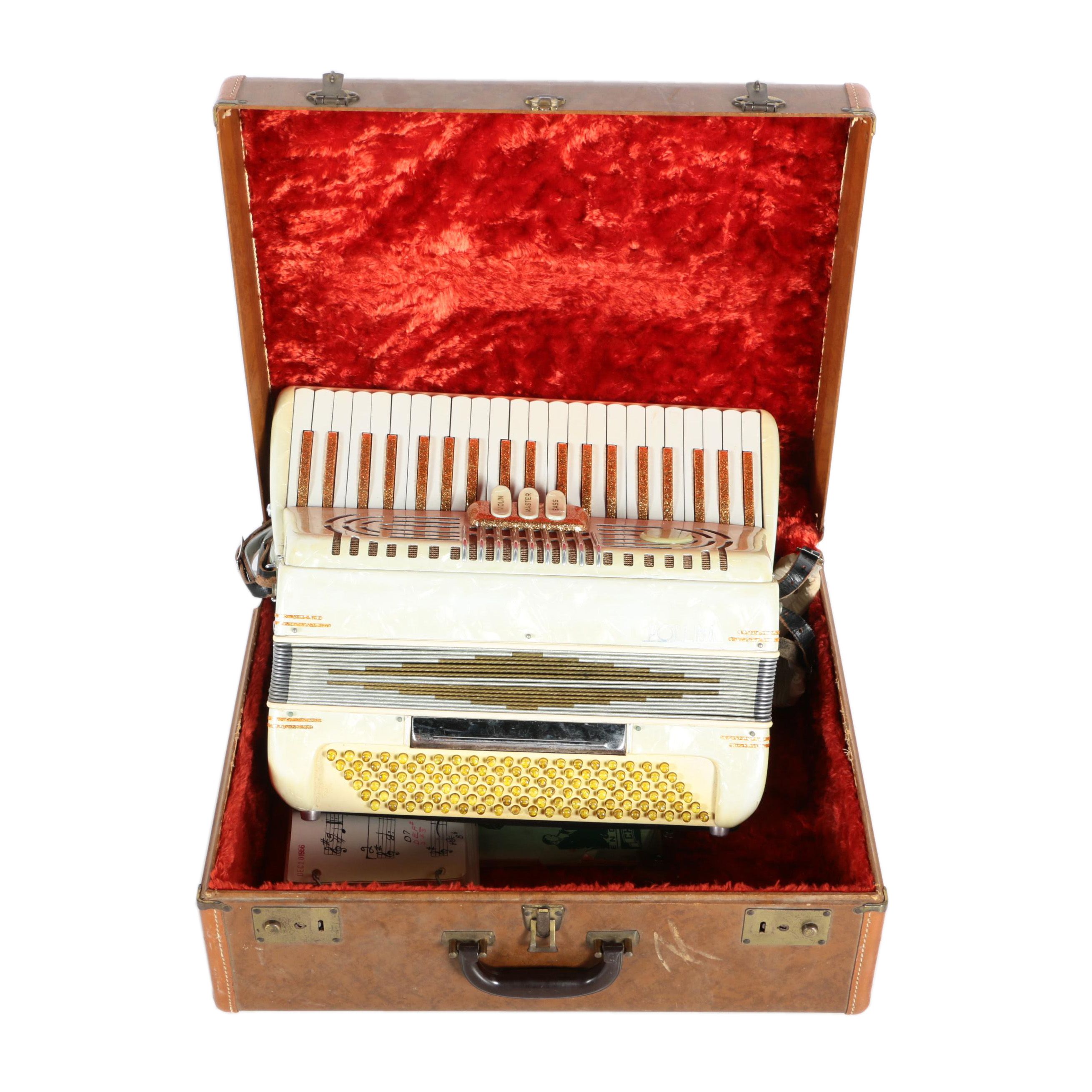 Vintage Pollina Glitter Accordion with Case