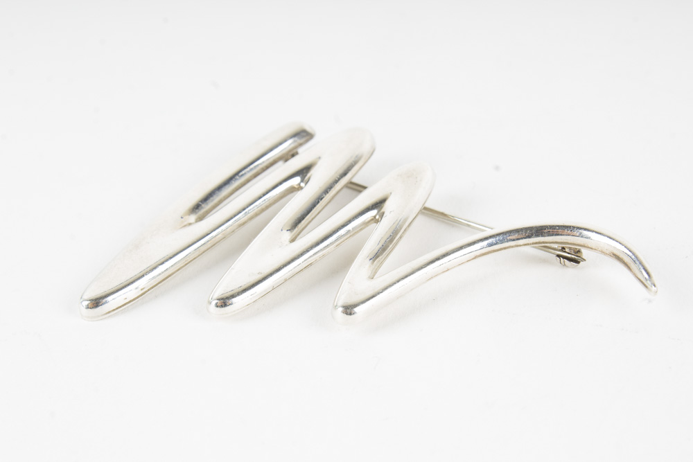 Paloma Picasso for Tiffany and Co. Sterling Silver Zig Zag Brooch
