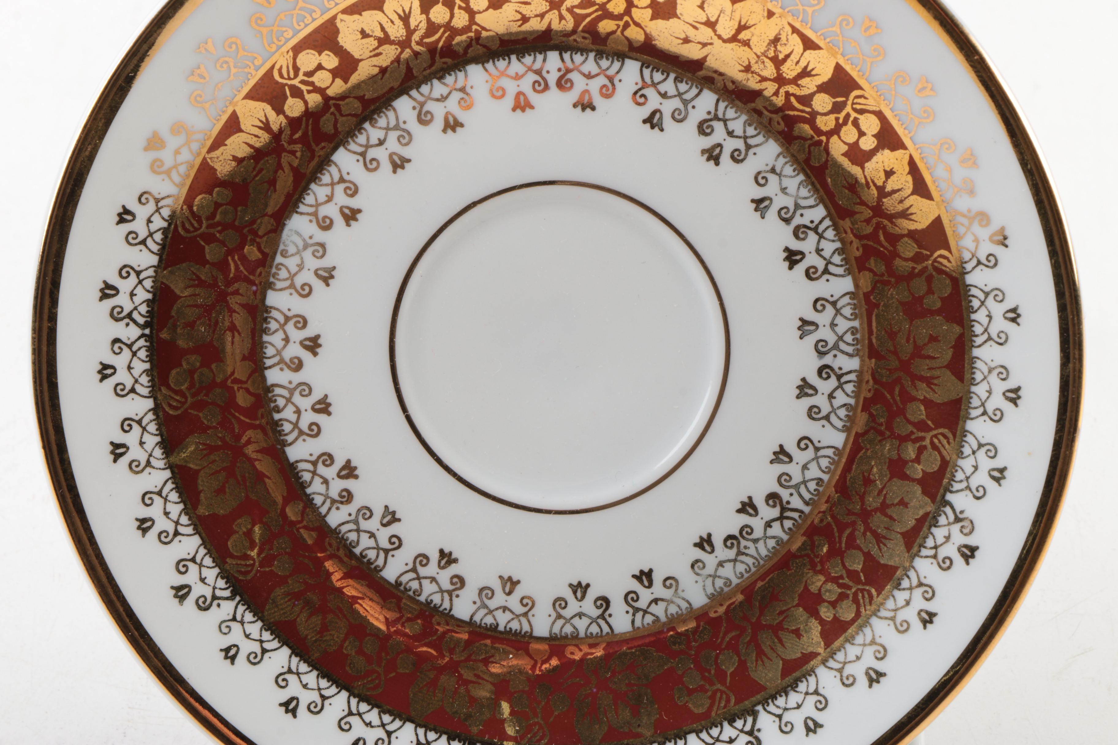 JSK Czechoslovakian China Coffee Cups and Saucers