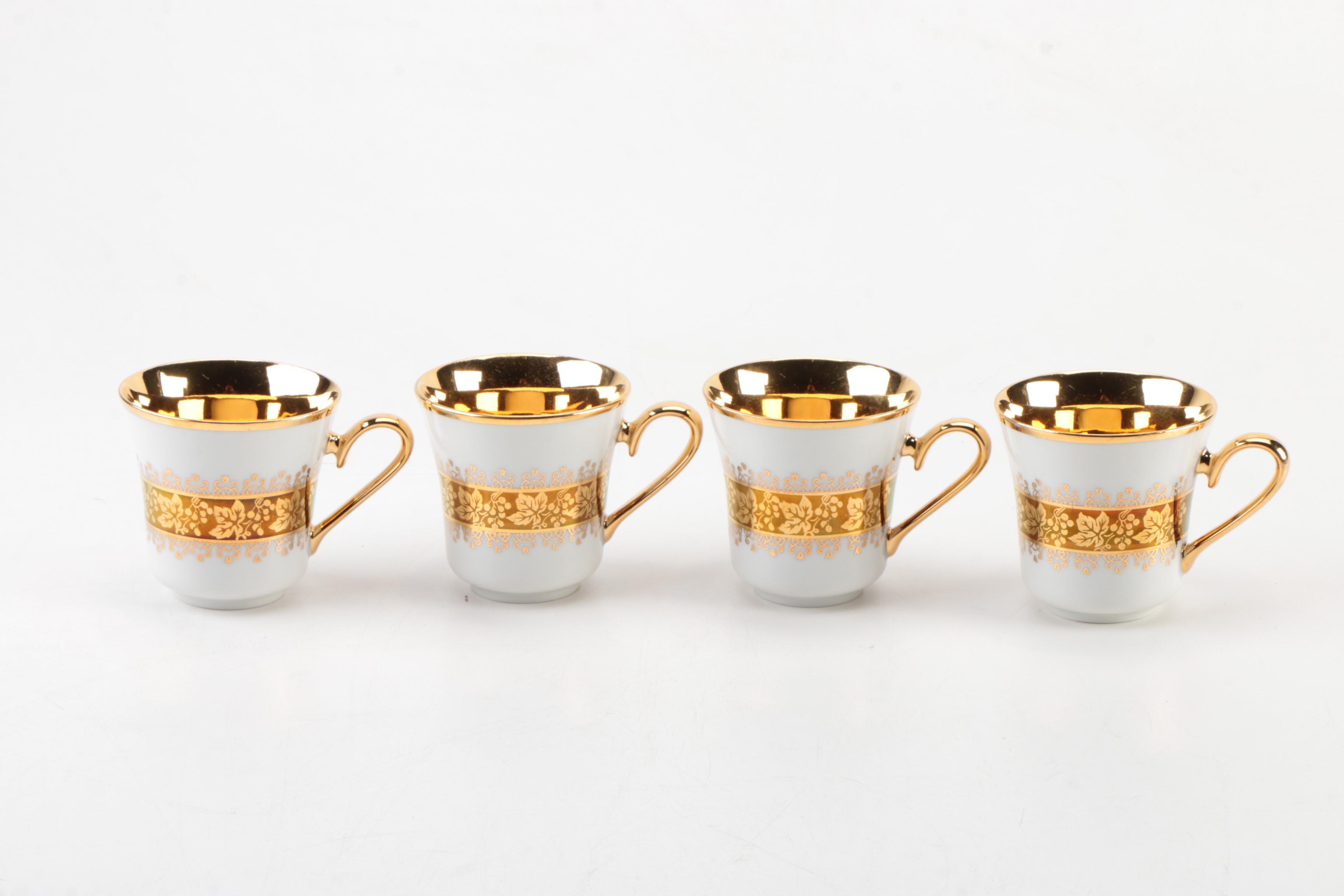 JSK Czechoslovakian China Coffee Cups and Saucers