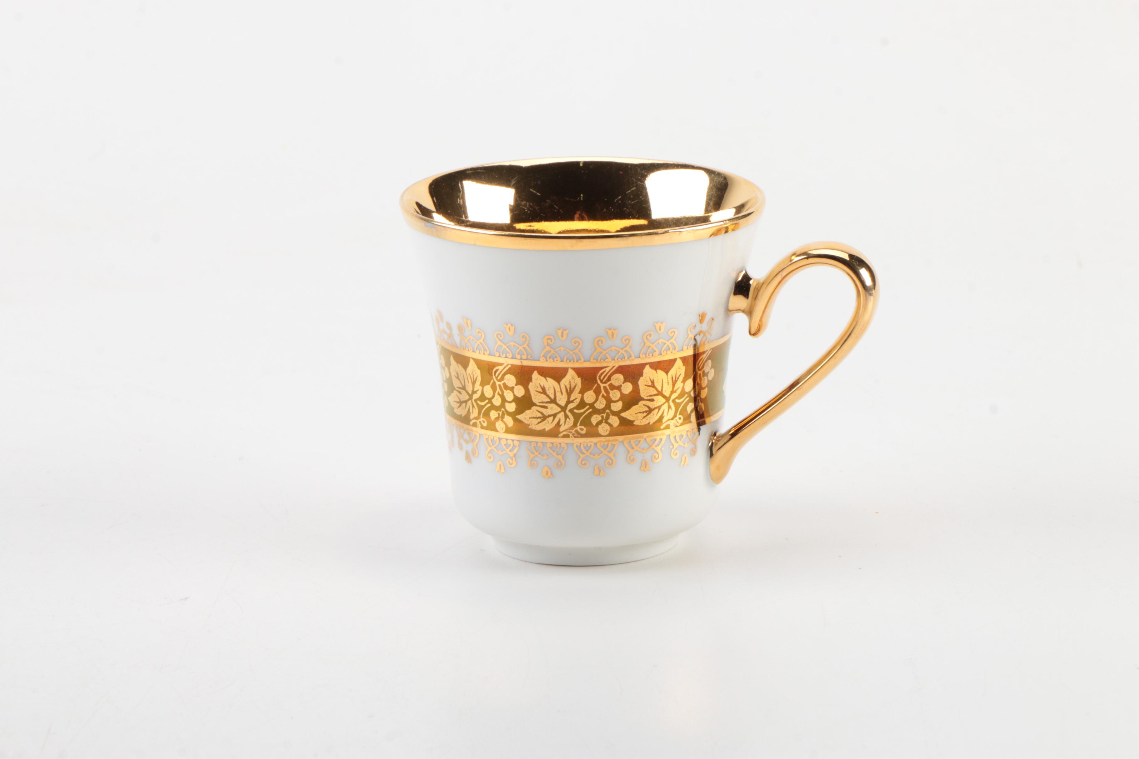 JSK Czechoslovakian China Coffee Cups and Saucers