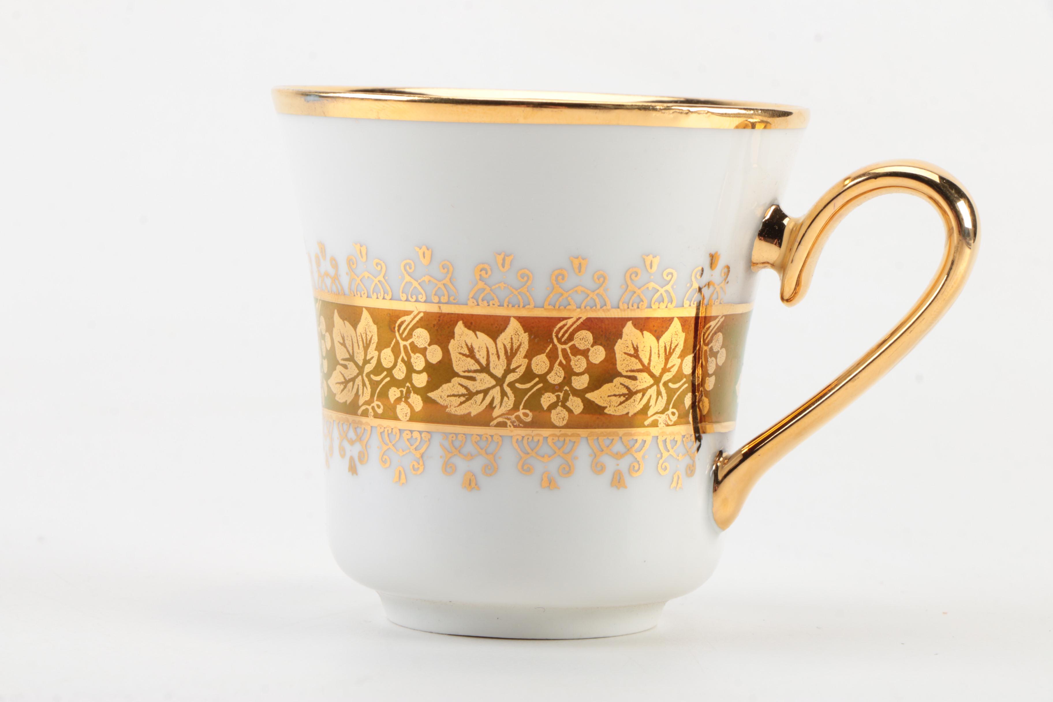 JSK Czechoslovakian China Coffee Cups and Saucers