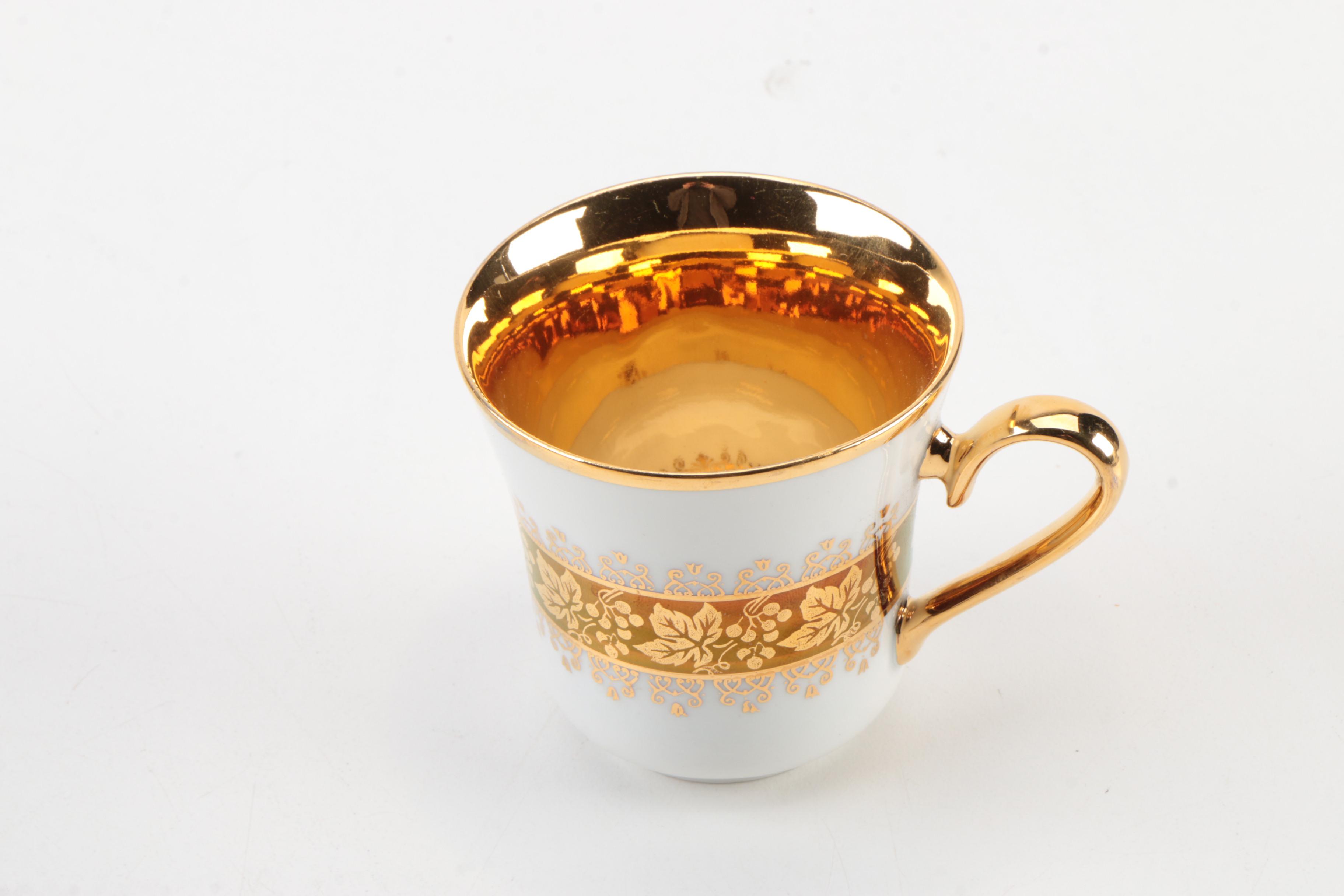 JSK Czechoslovakian China Coffee Cups and Saucers